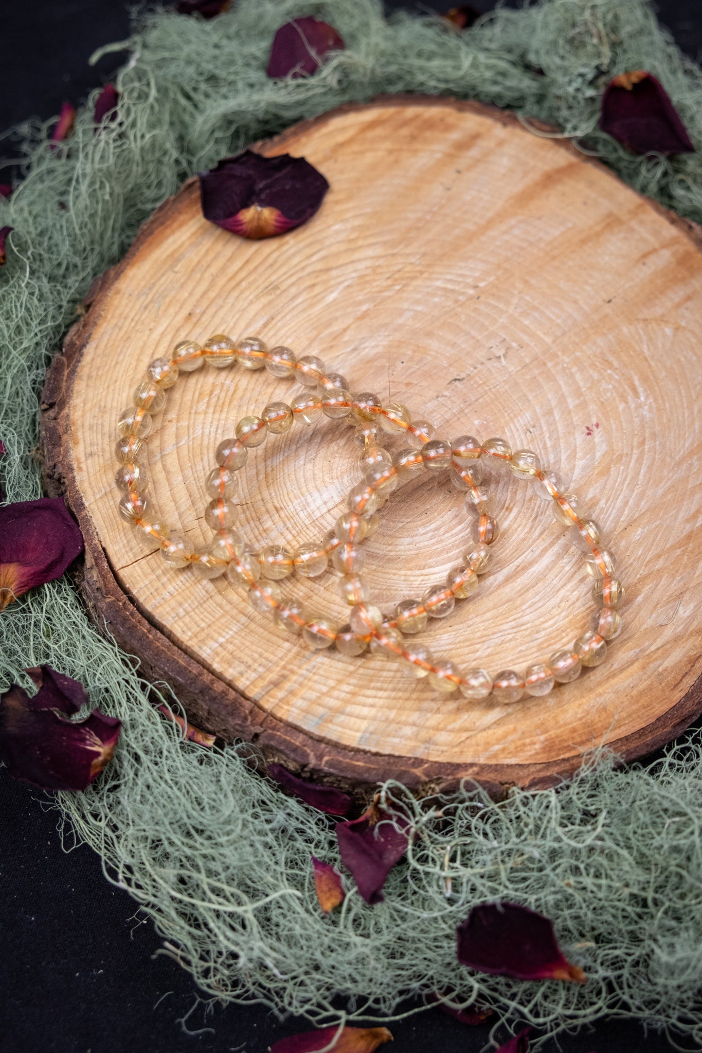 Golden Rutilated Quartz Bracelet, Natural Gemstone Energy Stone for Clarity, Confidence and Manifestation