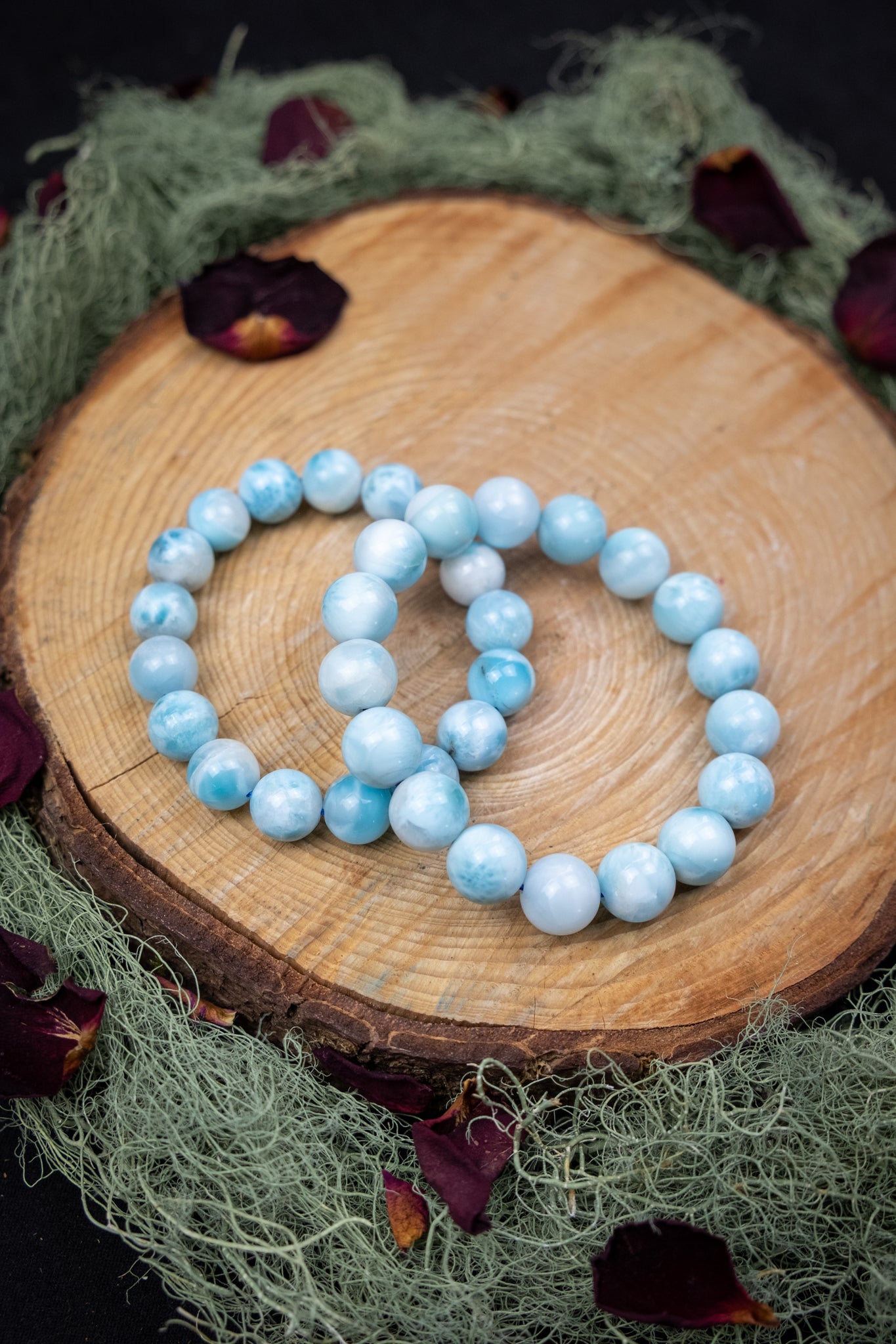 Larimar Crystal Bracelet, Genuine A Grade Healing Stone for Calm, Clarity, and Emotional Flow