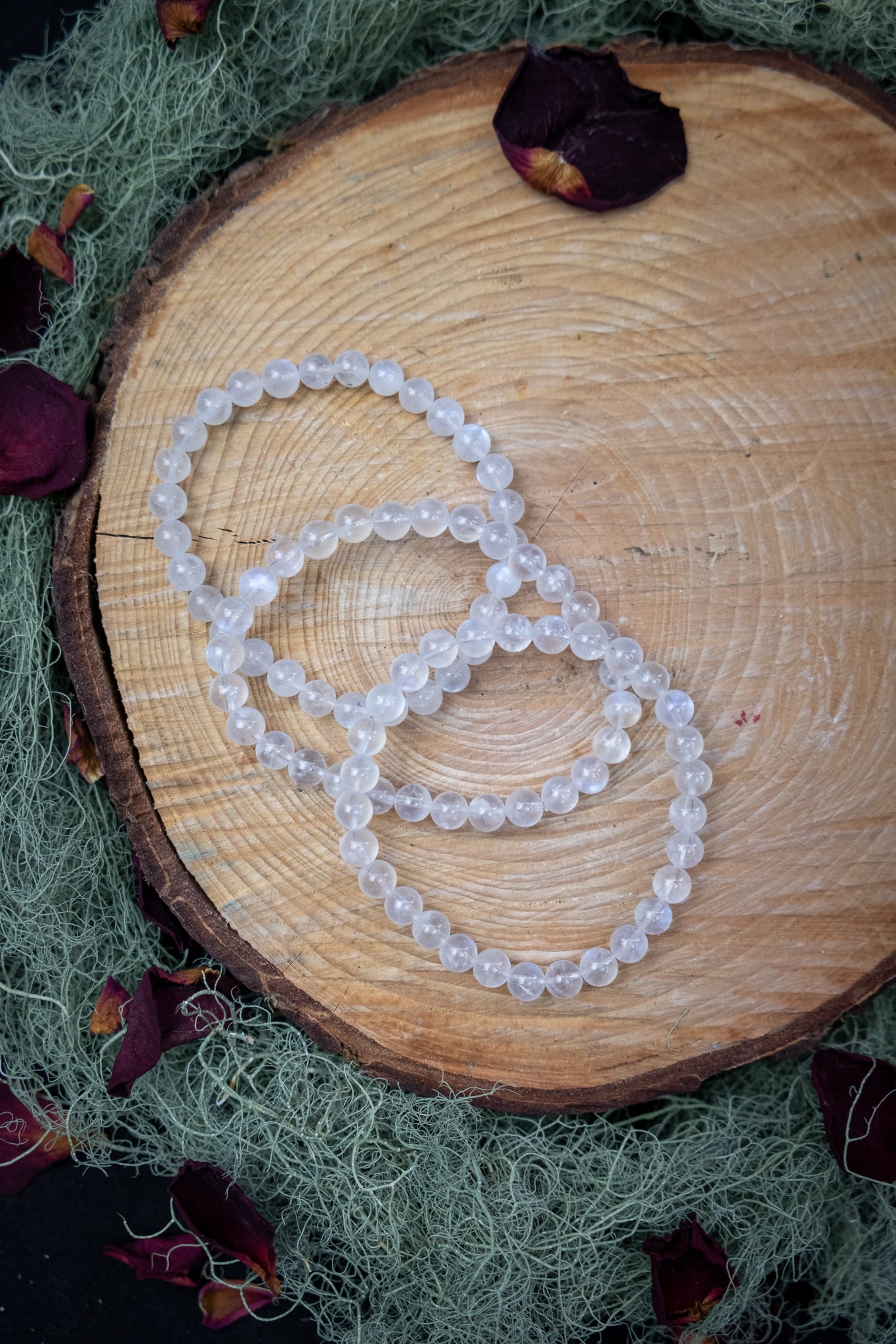 Natural White Moonstone Crystal Bracelet, Genuine A Grade Gemstone Beads for Intuition, Feminine Energy and Emotional Balance