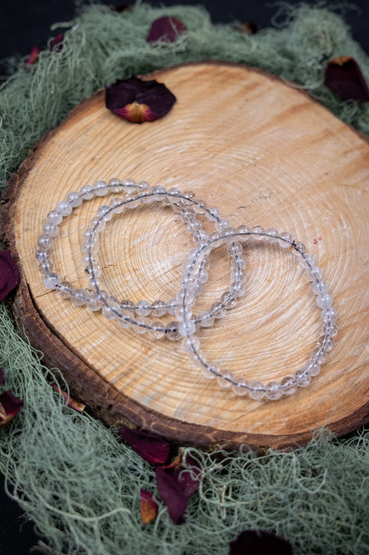 Fire Quartz Bracelet, Natural Hematoid Quartz Gemstone, 6mm Beads, Brazilian Crystal for Energy Balance & Vitality