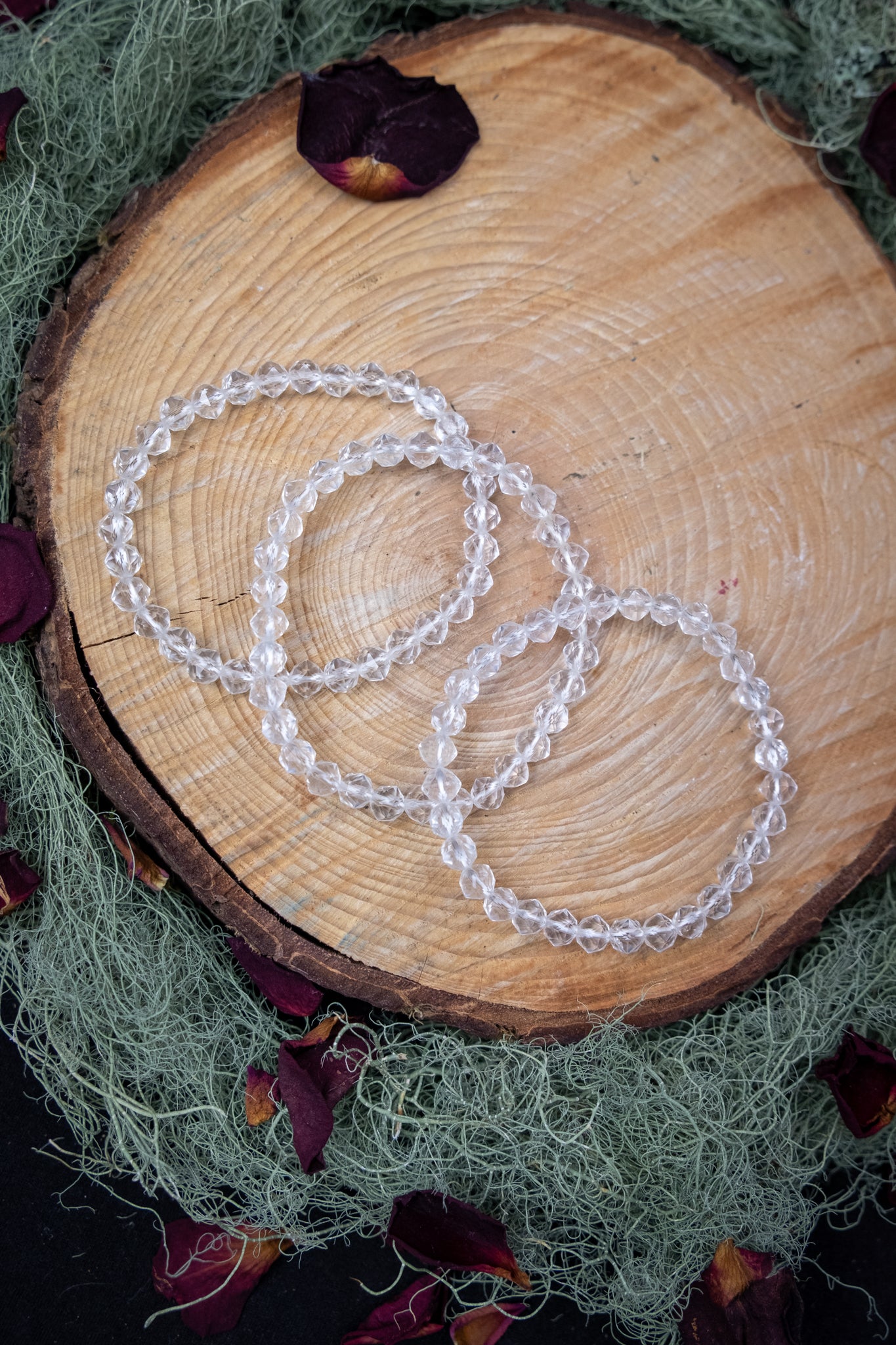 Brazilian Clear Quartz Faceted Bracelet, 6mm Crystal Gemstone for Clarity, Energy Amplification and Healing