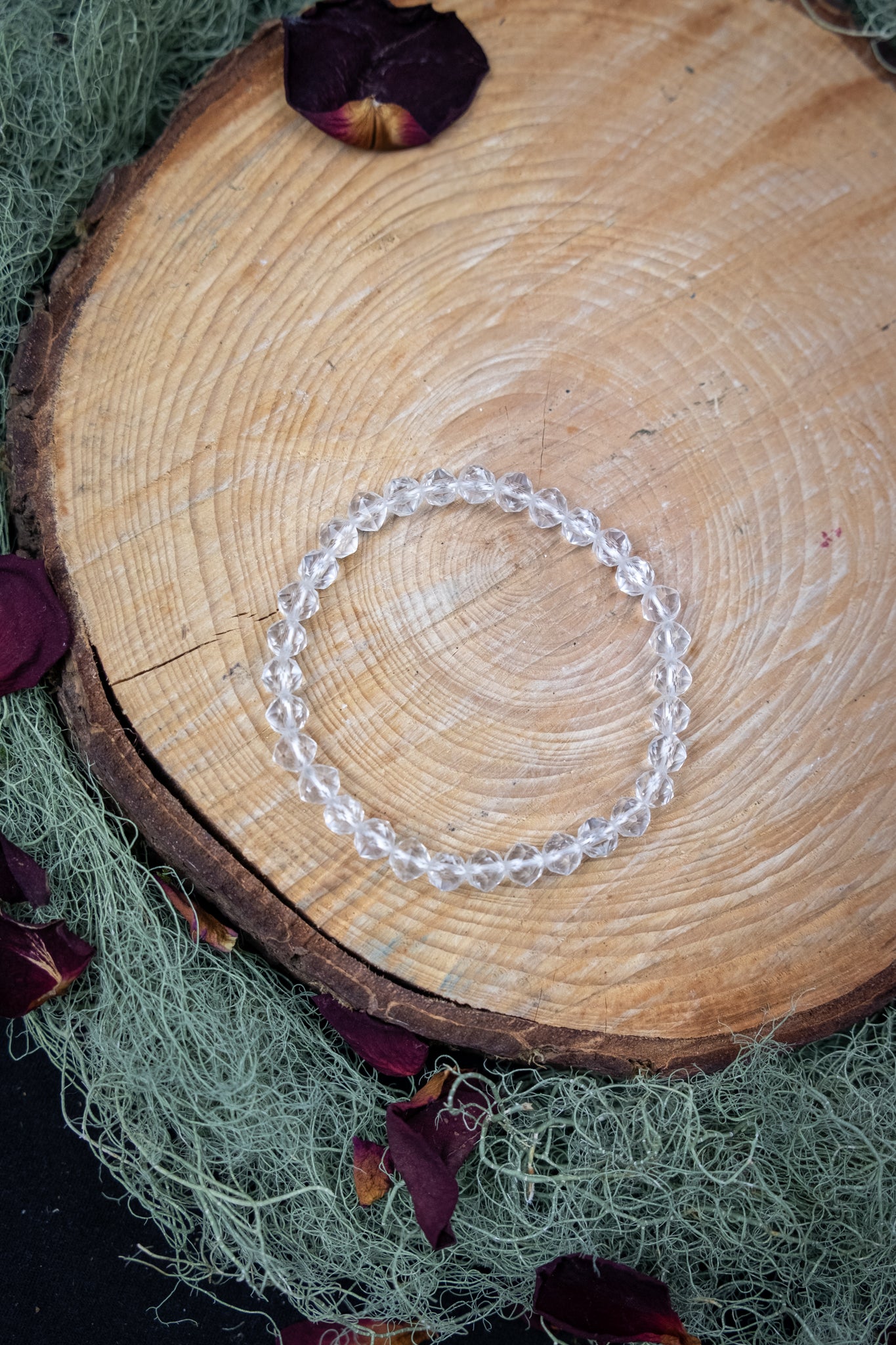 Brazilian Clear Quartz Faceted Bracelet, 6mm Crystal Gemstone for Clarity, Energy Amplification and Healing