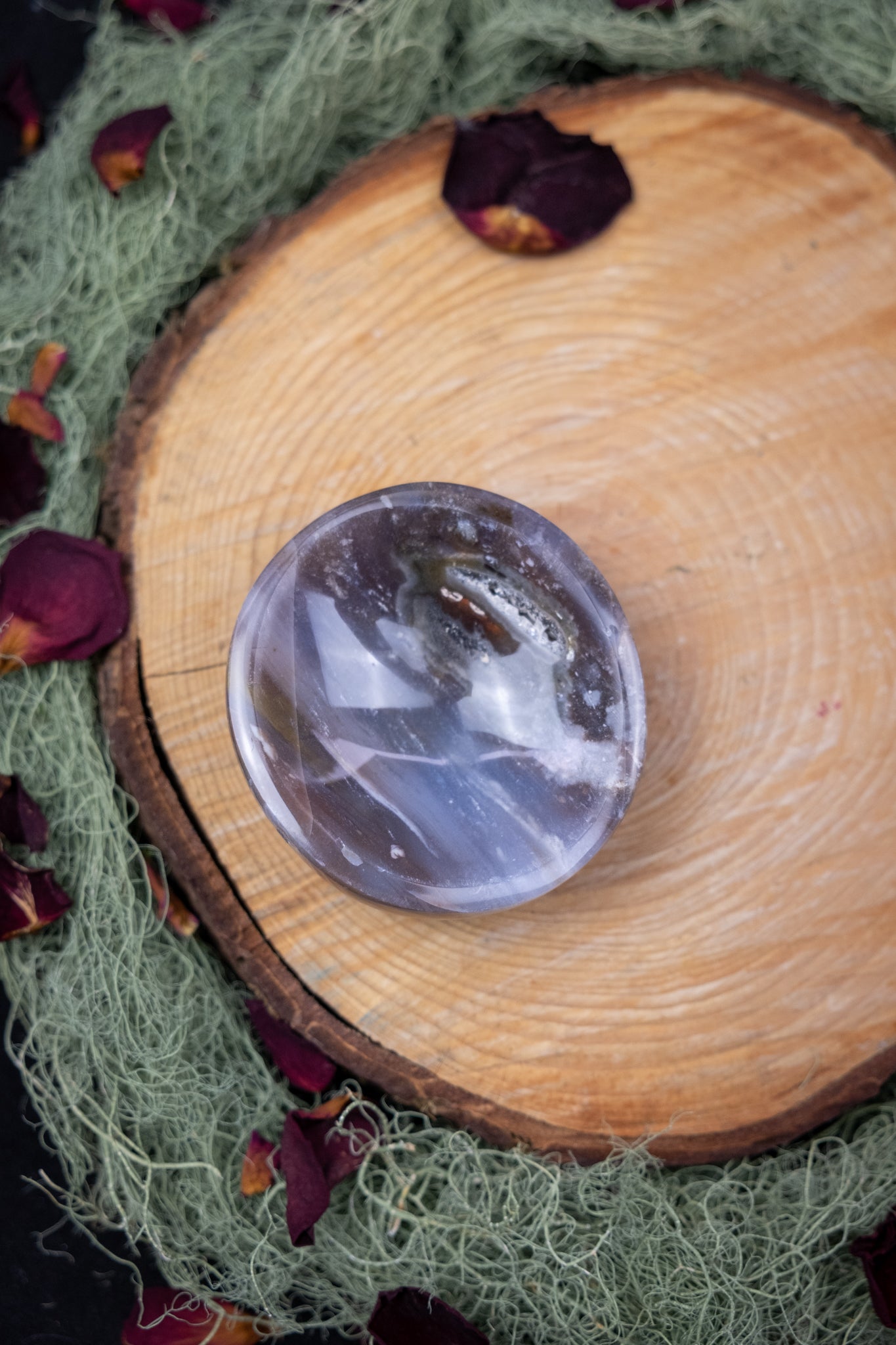 Ocean Jasper Crystal Bowl, Healing Gemstone Dish for Meditation, Energy Cleansing and Calming Home Décor