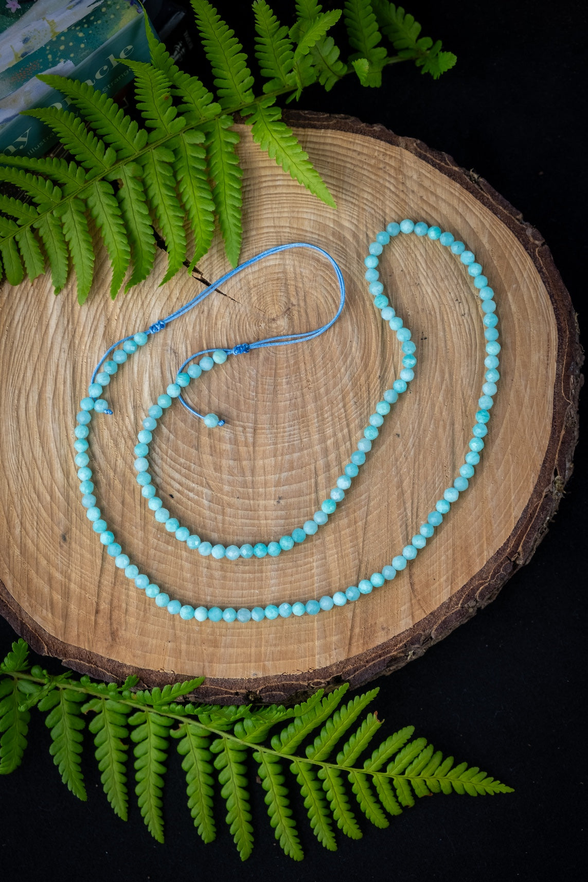 Amazonite crystal necklace, Faceted beads, Boho style, gemstone of courage, move past fears, Throat chakra crystal, EMF protection.