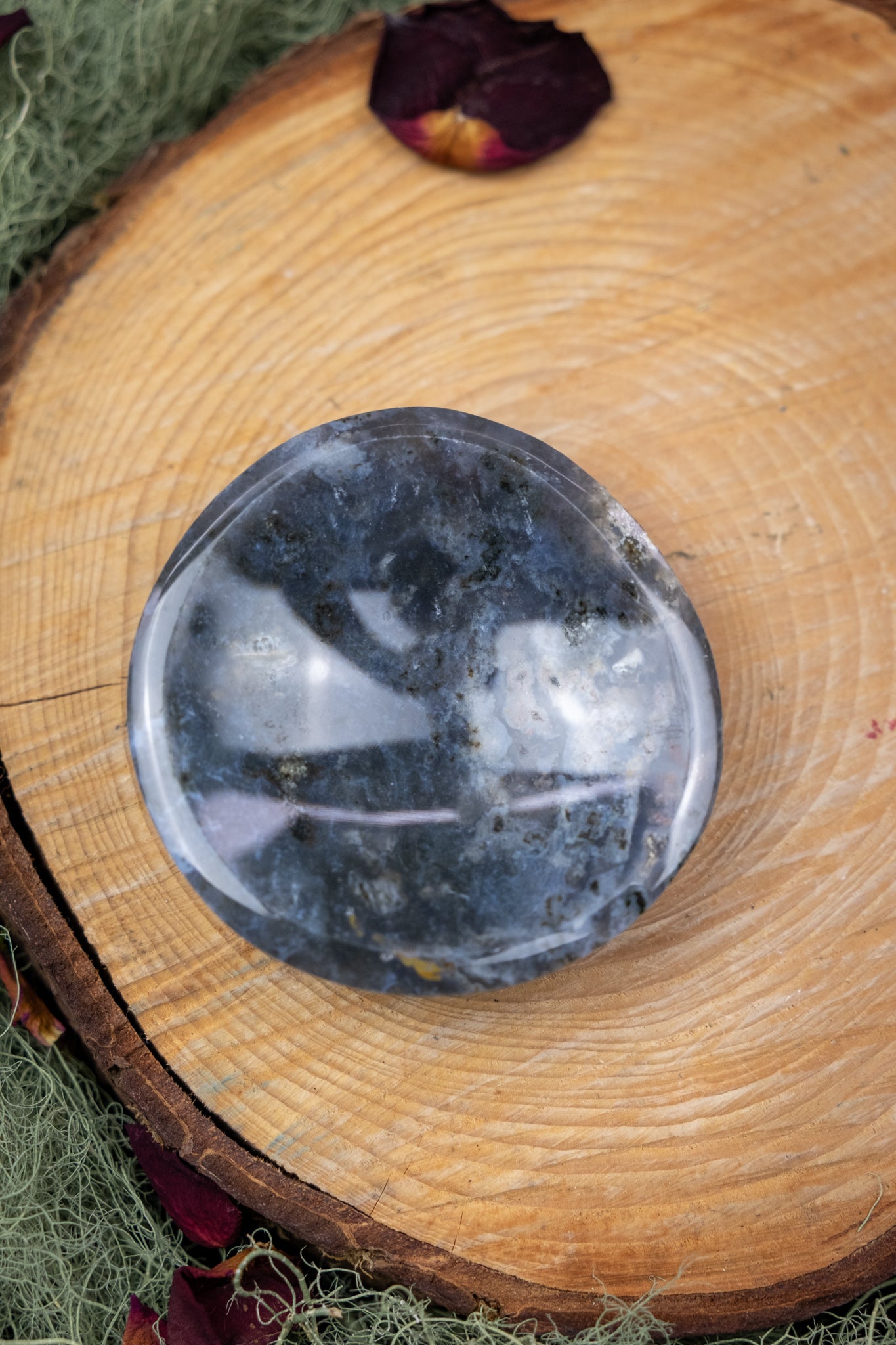 Ocean Jasper Crystal Bowl, Healing Gemstone Dish for Meditation, Energy Cleansing and Calming Home Décor