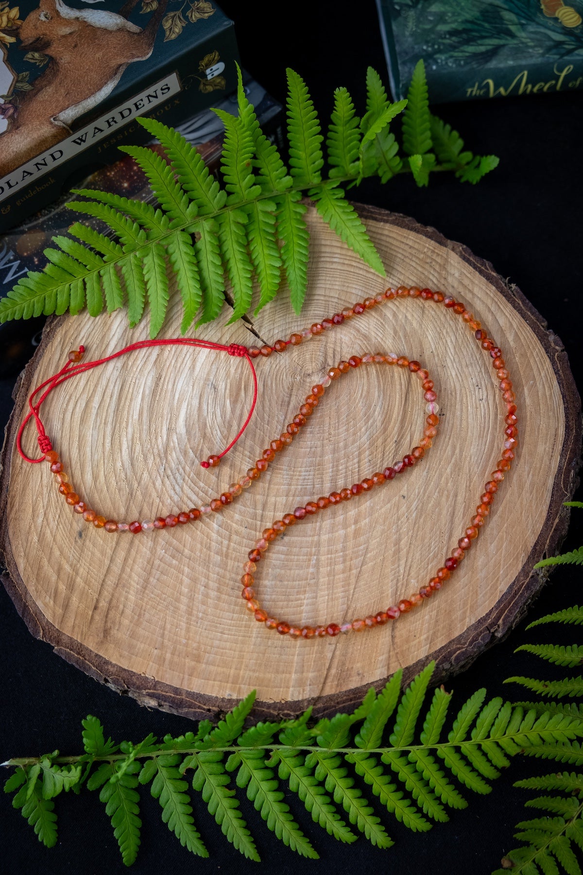 Carnelian crystal necklace, Faceted beads, Crystal for passion, love, creativity.