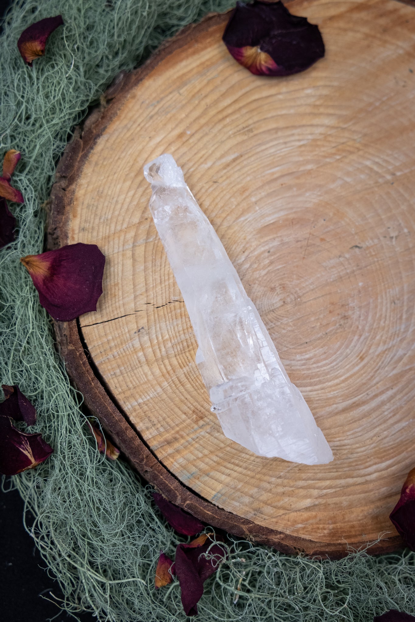 Natural Diamantina Quartz Point, High Grade Brazilian Crystal, Clear Quartz Stone for Energy Amplification and Clarity