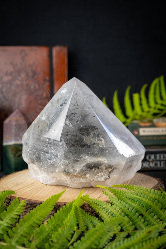 HUGE Lemurian Quartz Black Phantom Crystal, One of a Kind, Record Keeper Key, Silver Lemurian Crystal Point, Rare Find, Incredible Specimen.