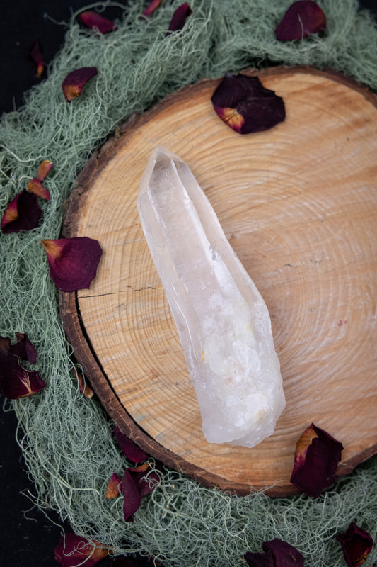 Natural Diamantina Quartz Point, High Grade Brazilian Crystal, Clear Quartz Stone for Energy Amplification and Clarity