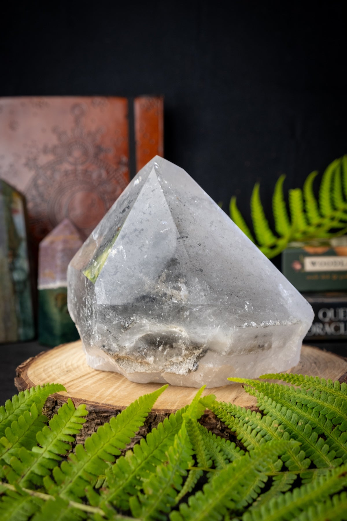 HUGE Lemurian Quartz Black Phantom Crystal, One of a Kind, Record Keeper Key, Silver Lemurian Crystal Point, Rare Find, Incredible Specimen.