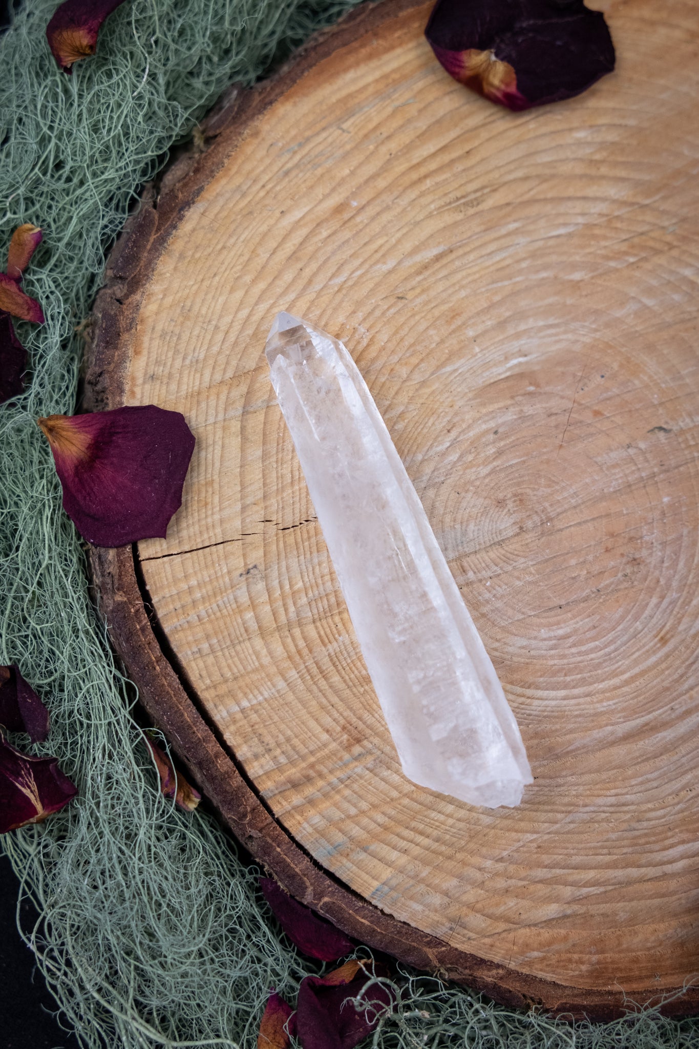Natural Diamantina Quartz Point, High Grade Brazilian Crystal, Clear Quartz Stone for Energy Amplification and Clarity