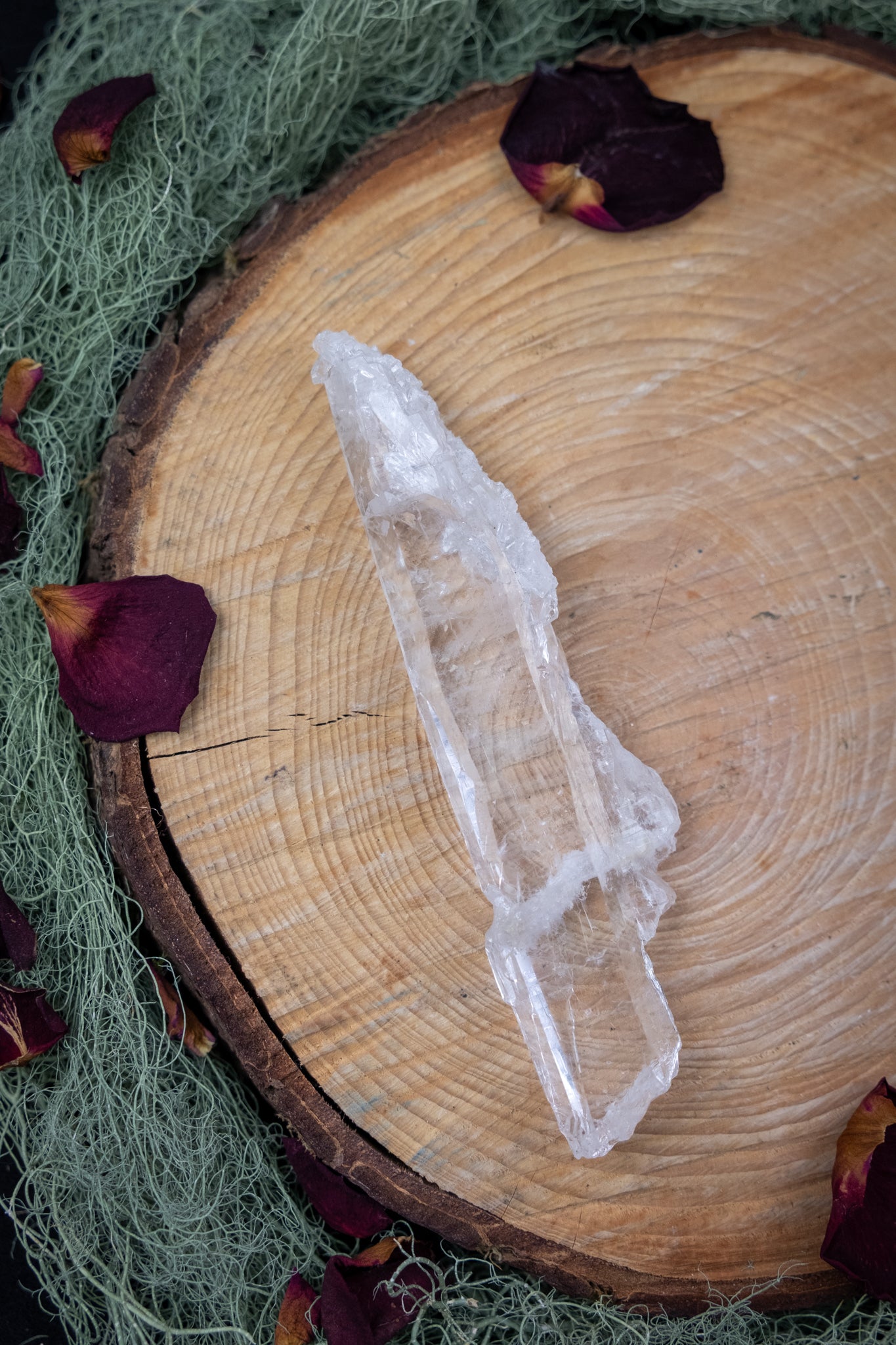 Natural Diamantina Quartz Point, High Grade Brazilian Crystal, Clear Quartz Stone for Energy Amplification and Clarity