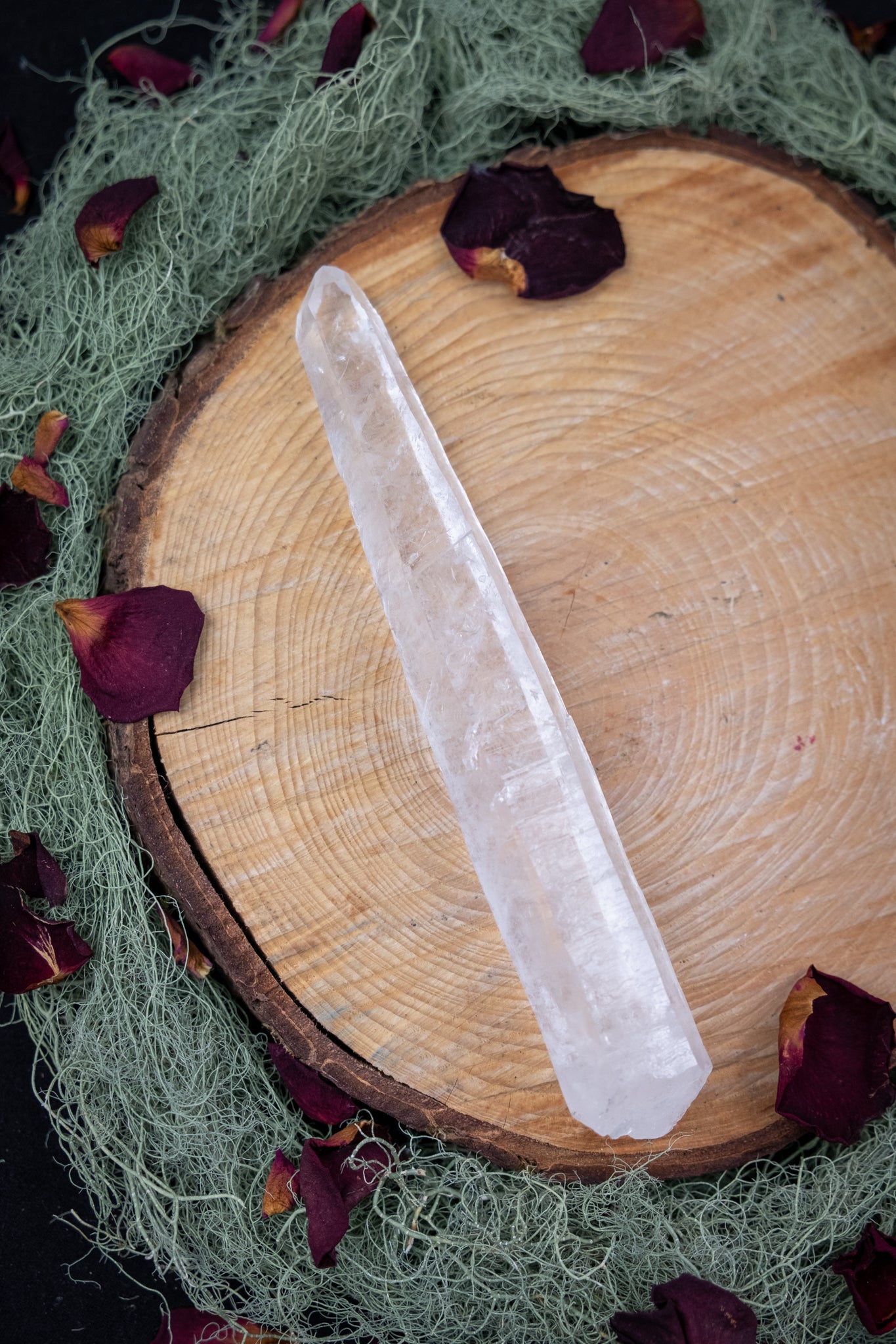 Natural Diamantina Quartz Point, High Grade Brazilian Crystal, Clear Quartz Stone for Energy Amplification and Clarity
