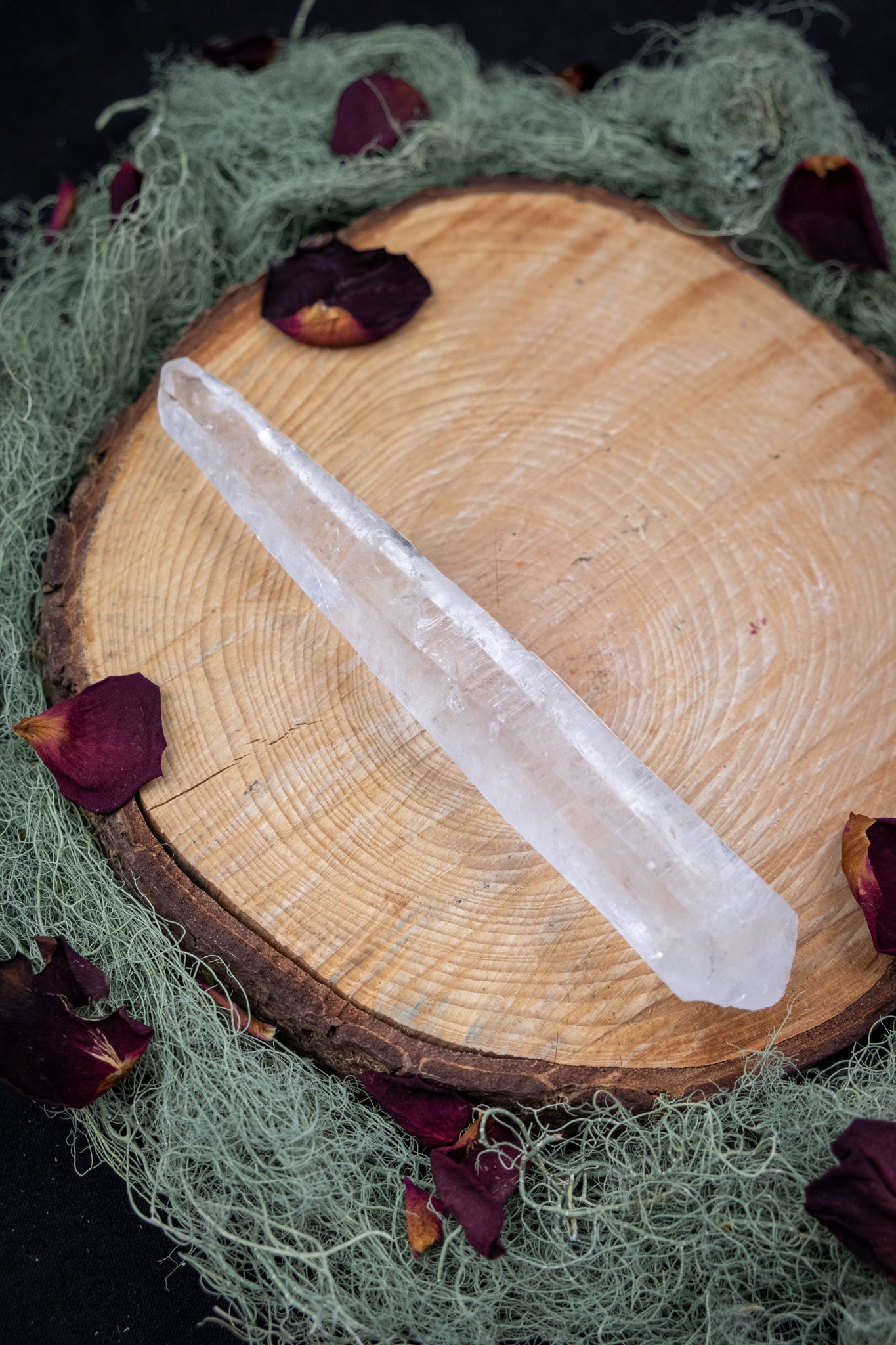 Natural Diamantina Quartz Point, High Grade Brazilian Crystal, Clear Quartz Stone for Energy Amplification and Clarity