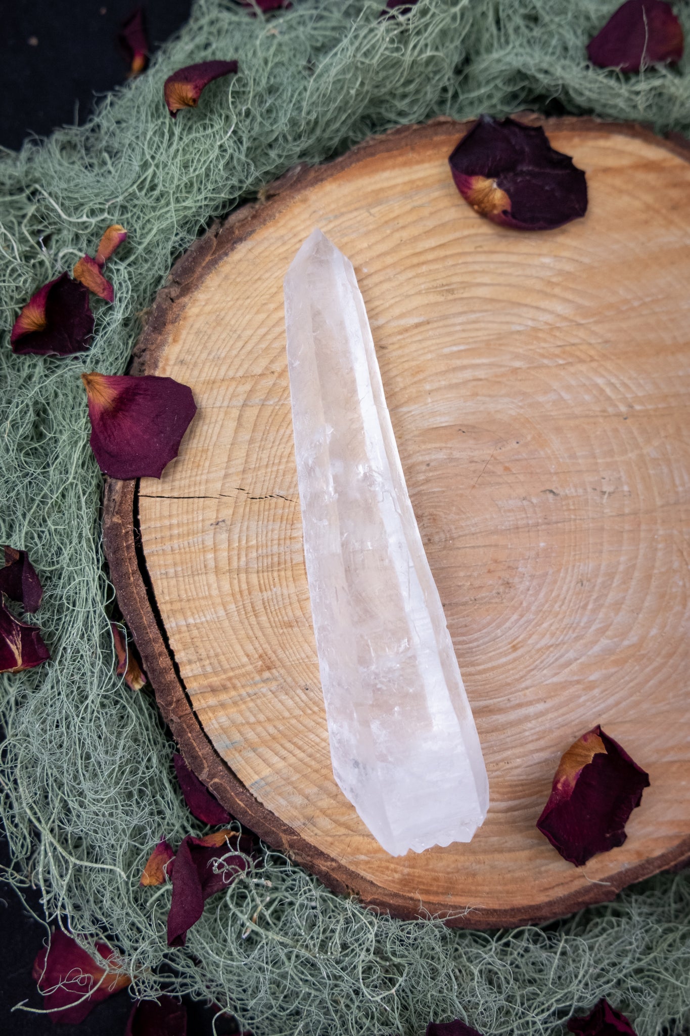 Natural Diamantina Quartz Point, High Grade Brazilian Crystal, Clear Quartz Stone for Energy Amplification and Clarity