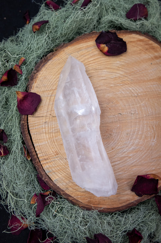Natural Diamantina Quartz Point, High Grade Brazilian Crystal, Clear Quartz Stone for Energy Amplification and Clarity