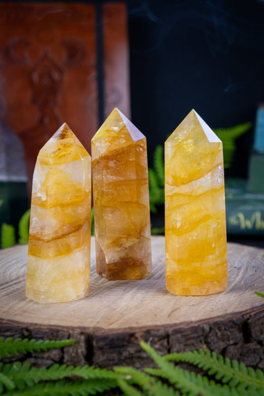 Golden Healer Quartz Crystal Point, Sun energy, Master Healer.