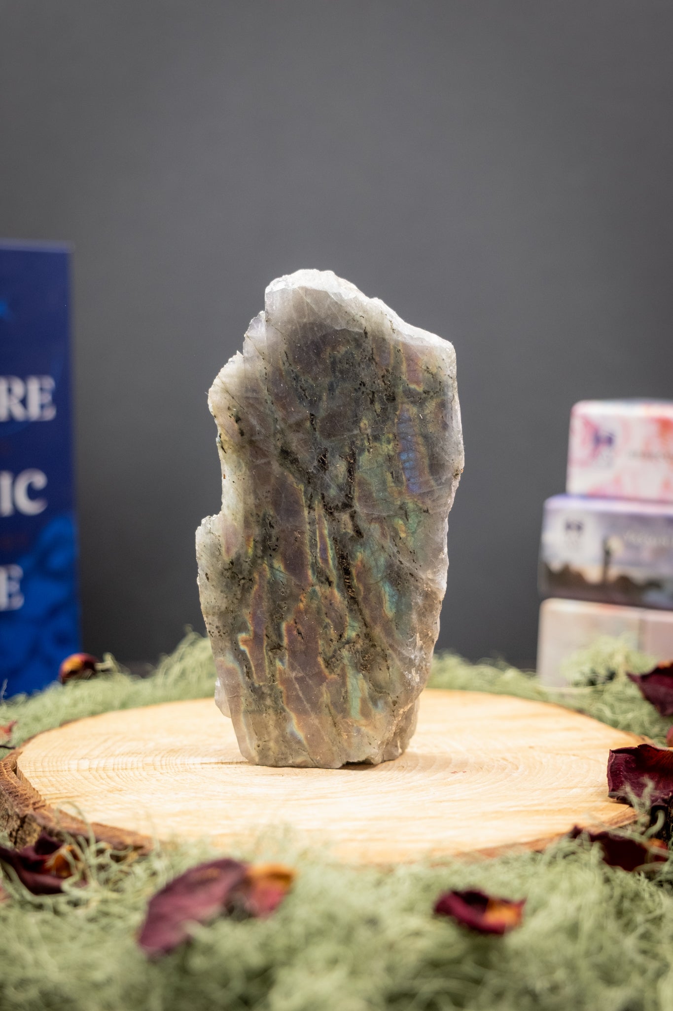 Rare Pink and Purple Labradorite Crystal, Part Polished and Part Raw Stone for Intuition, Protection and Higher Connection