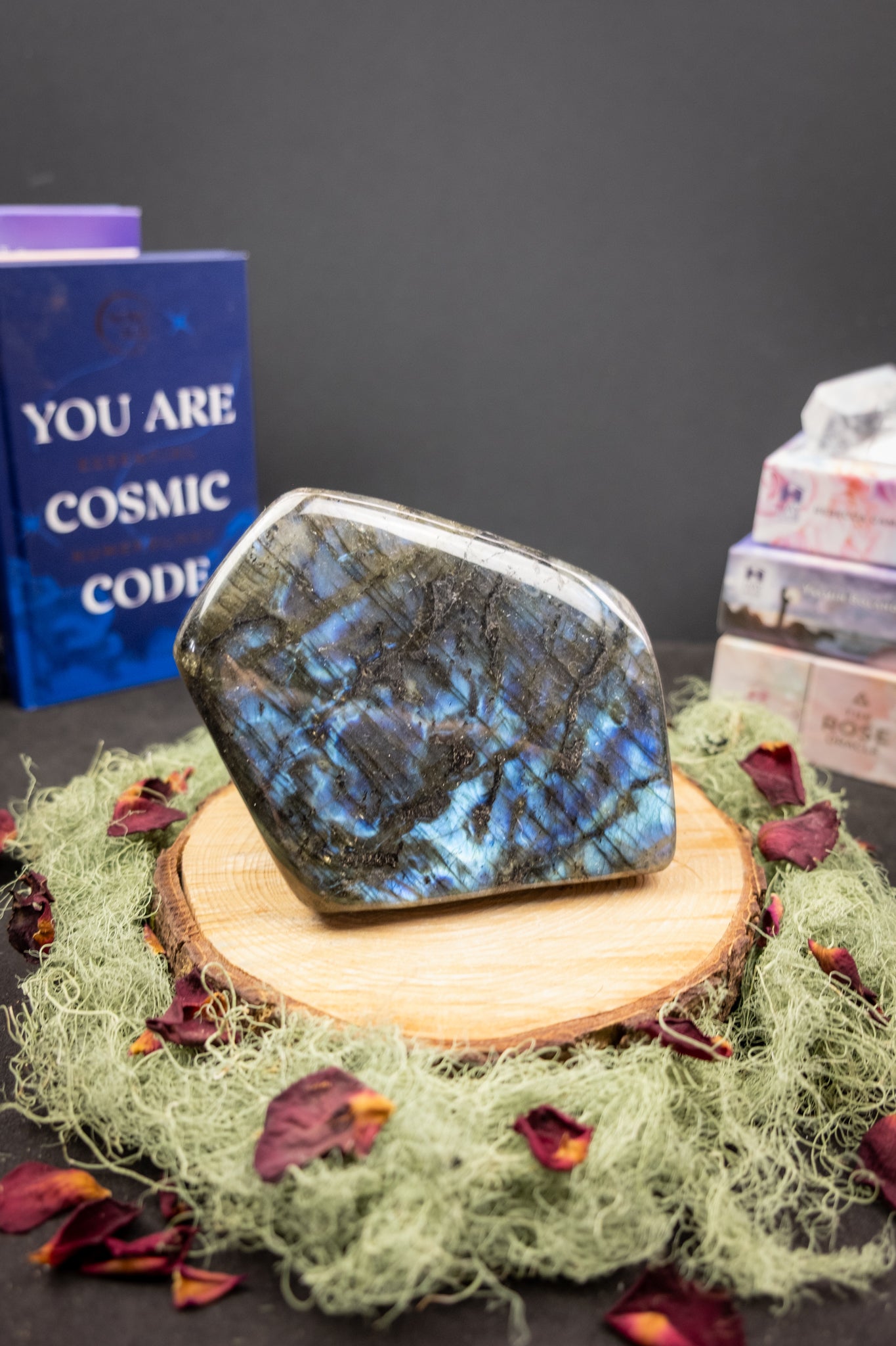 Blue Labradorite Polished Stone, Rare Flashing Crystal Gem with Unique Leopard Markings, Intuition & Transformation Stone