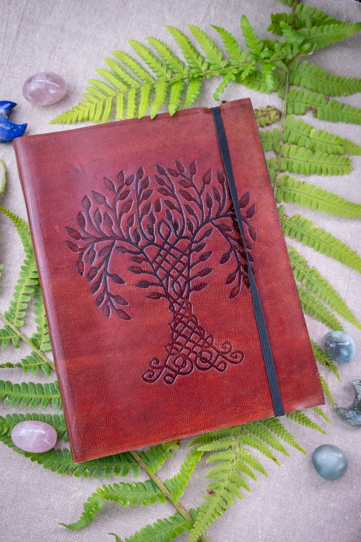 Tree of life journal. Leather, vegetable tanned, handmade, notebook,