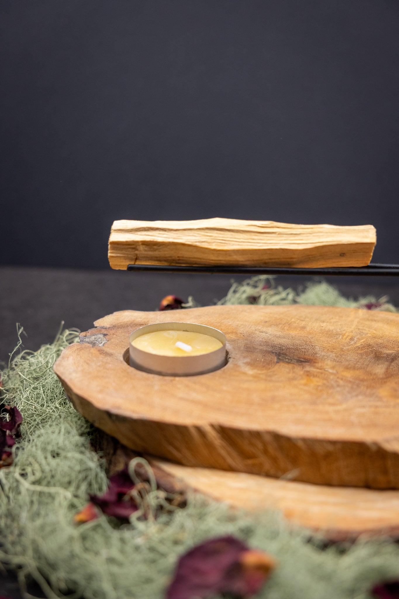 Palo Santo Holder, Wooden Palo Santo Burner, Natural Gamal Wood Incense Heater, Handmade in Indonesia