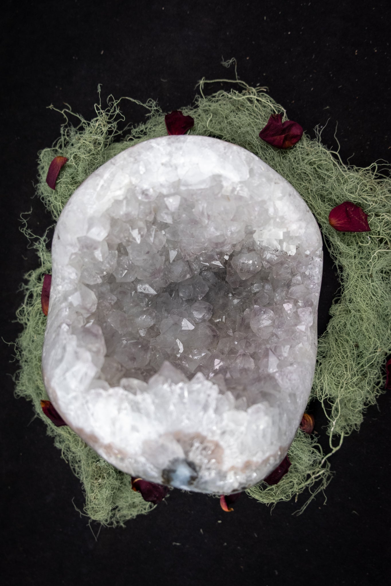 Silver Amethyst Flower Crystal, Rare Amethyst Formation from Brazil, Unique Silver Amethyst Geode Stone for Calm, Clarity & Spiritual Growth