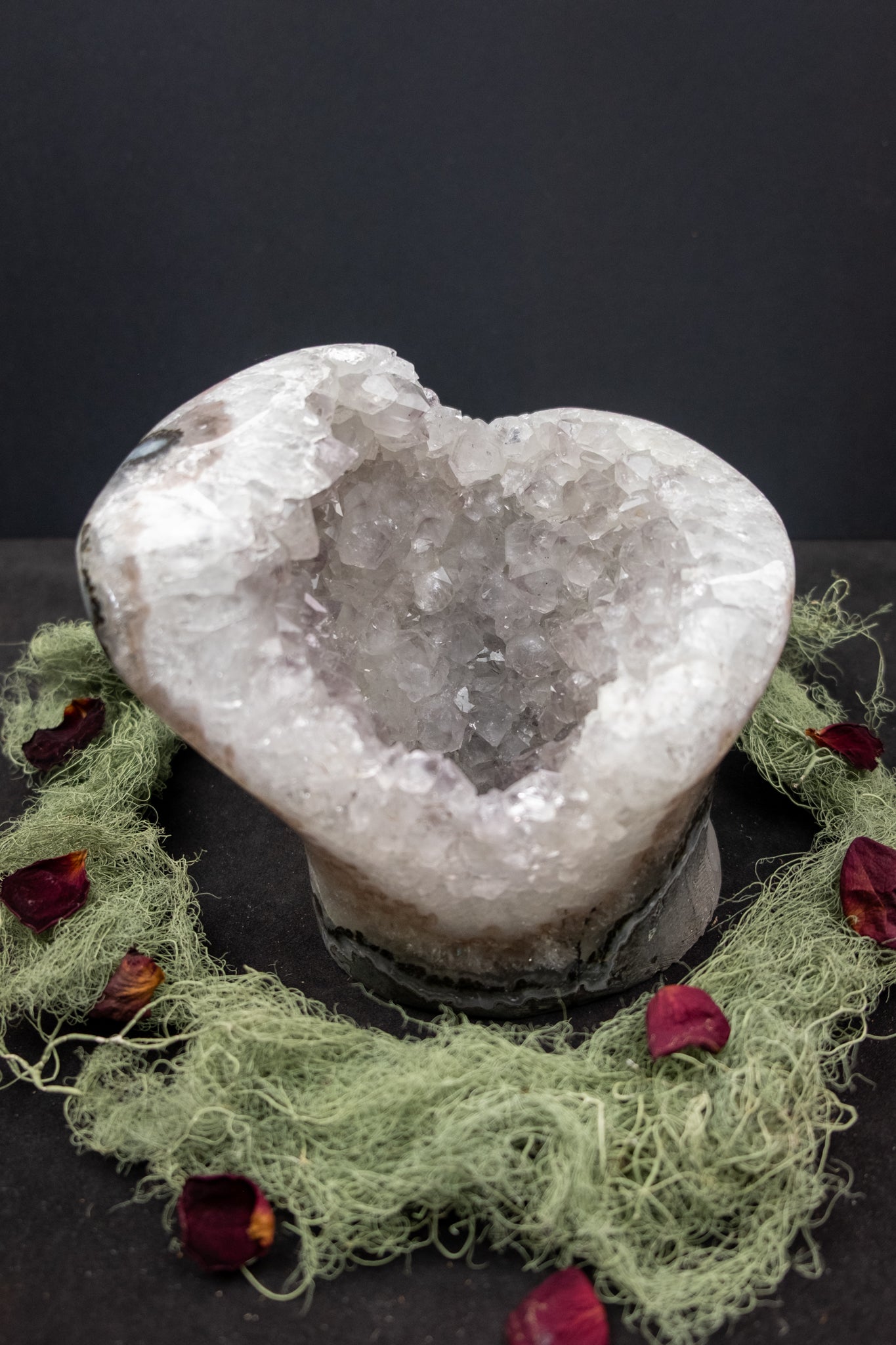 Silver Amethyst Flower Crystal, Rare Amethyst Formation from Brazil, Unique Silver Amethyst Geode Stone for Calm, Clarity & Spiritual Growth