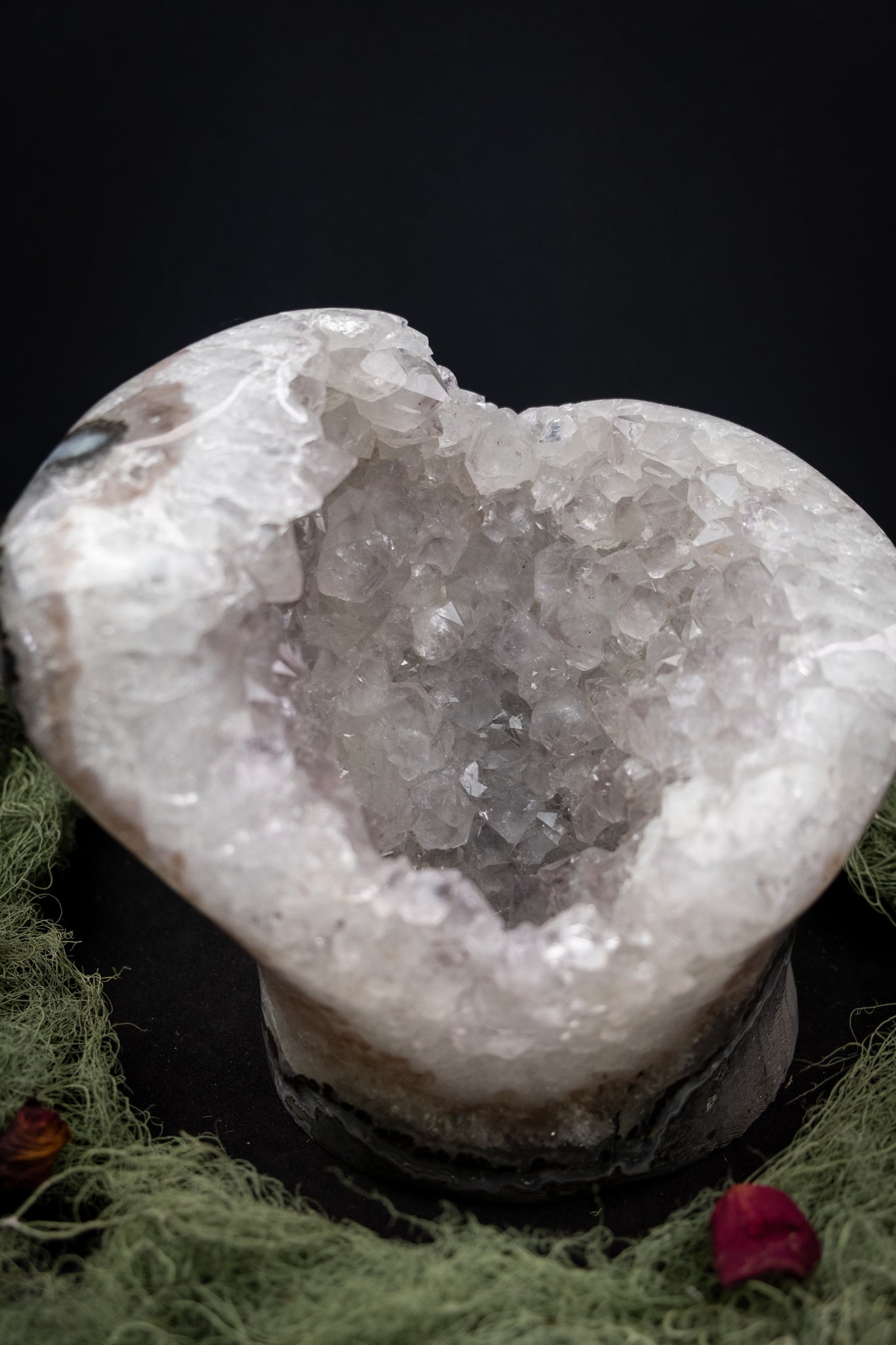 Silver Amethyst Flower Crystal, Rare Amethyst Formation from Brazil, Unique Silver Amethyst Geode Stone for Calm, Clarity & Spiritual Growth