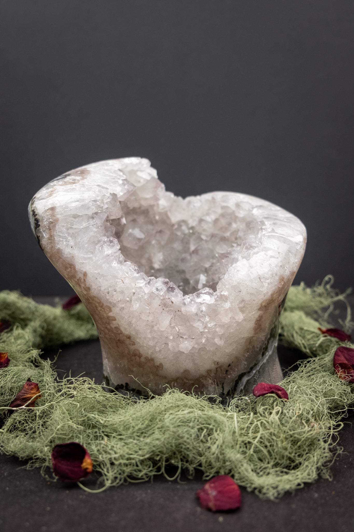 Silver Amethyst Flower Crystal, Rare Amethyst Formation from Brazil, Unique Silver Amethyst Geode Stone for Calm, Clarity & Spiritual Growth