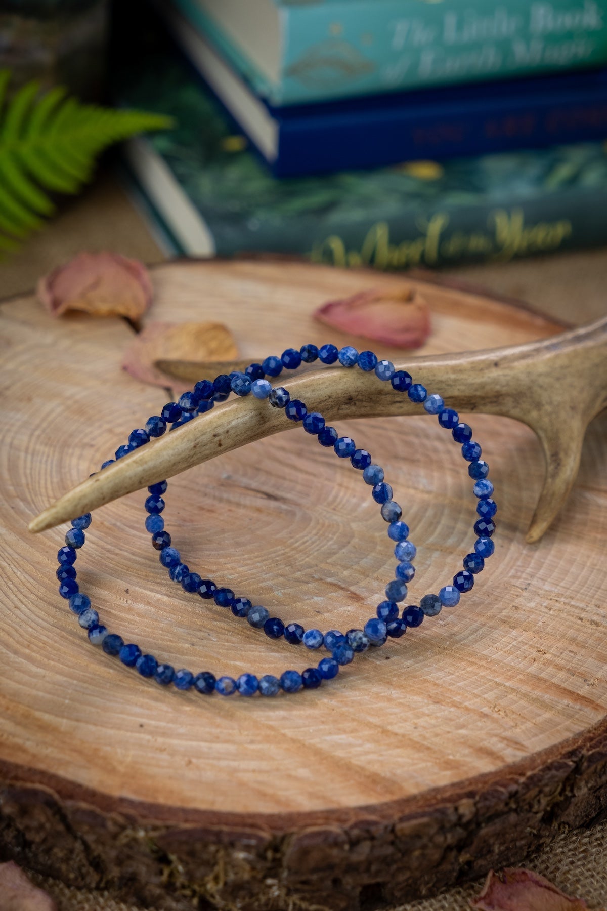 Sodalite faceted crystal bracelet, Inspires insight & awakening, Throat chakra crystal.