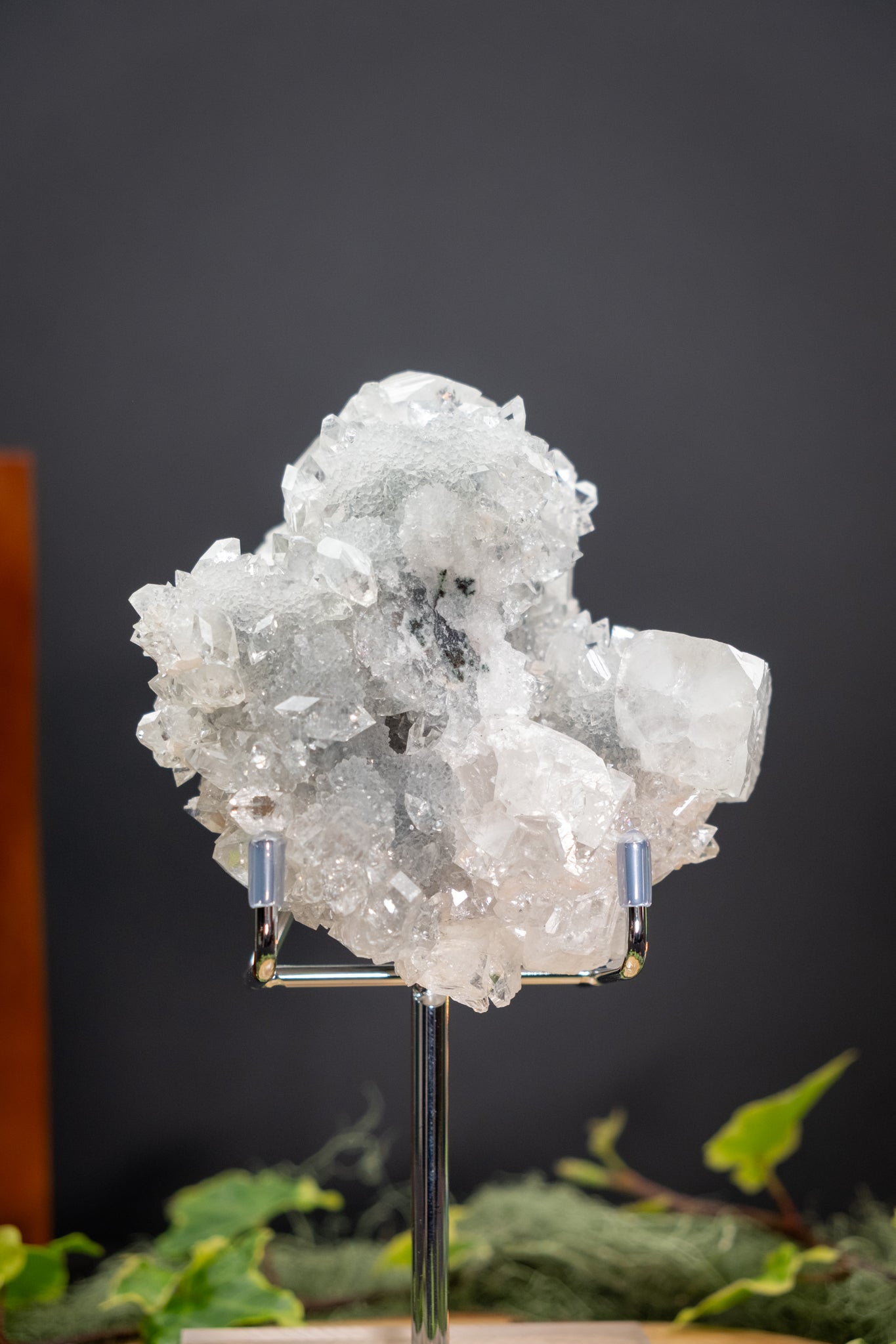 High Grade Apophyllite on Stand, Sparkling Cluster Crystal, Purifying Stone for Clarity and Uplift
