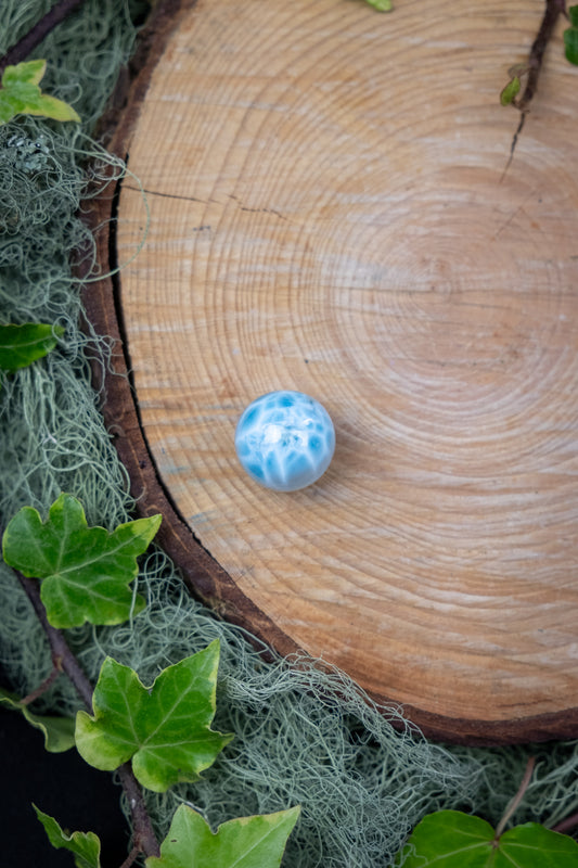 Larimar Sphere High Grade Crystal Stone Gem Genuine Authentic Rare Ethically Sourced Blue Larimar from Dominican Republic for Calm Healing