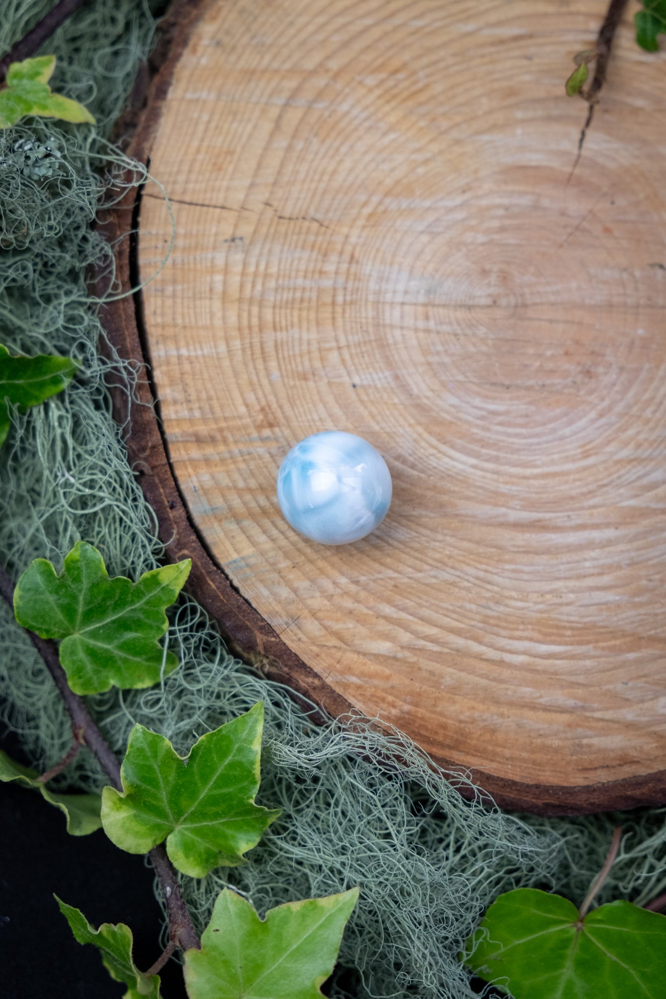 Larimar Sphere High Grade Crystal Stone Gem Genuine Authentic Rare Ethically Sourced Blue Larimar from Dominican Republic for Calm Healing