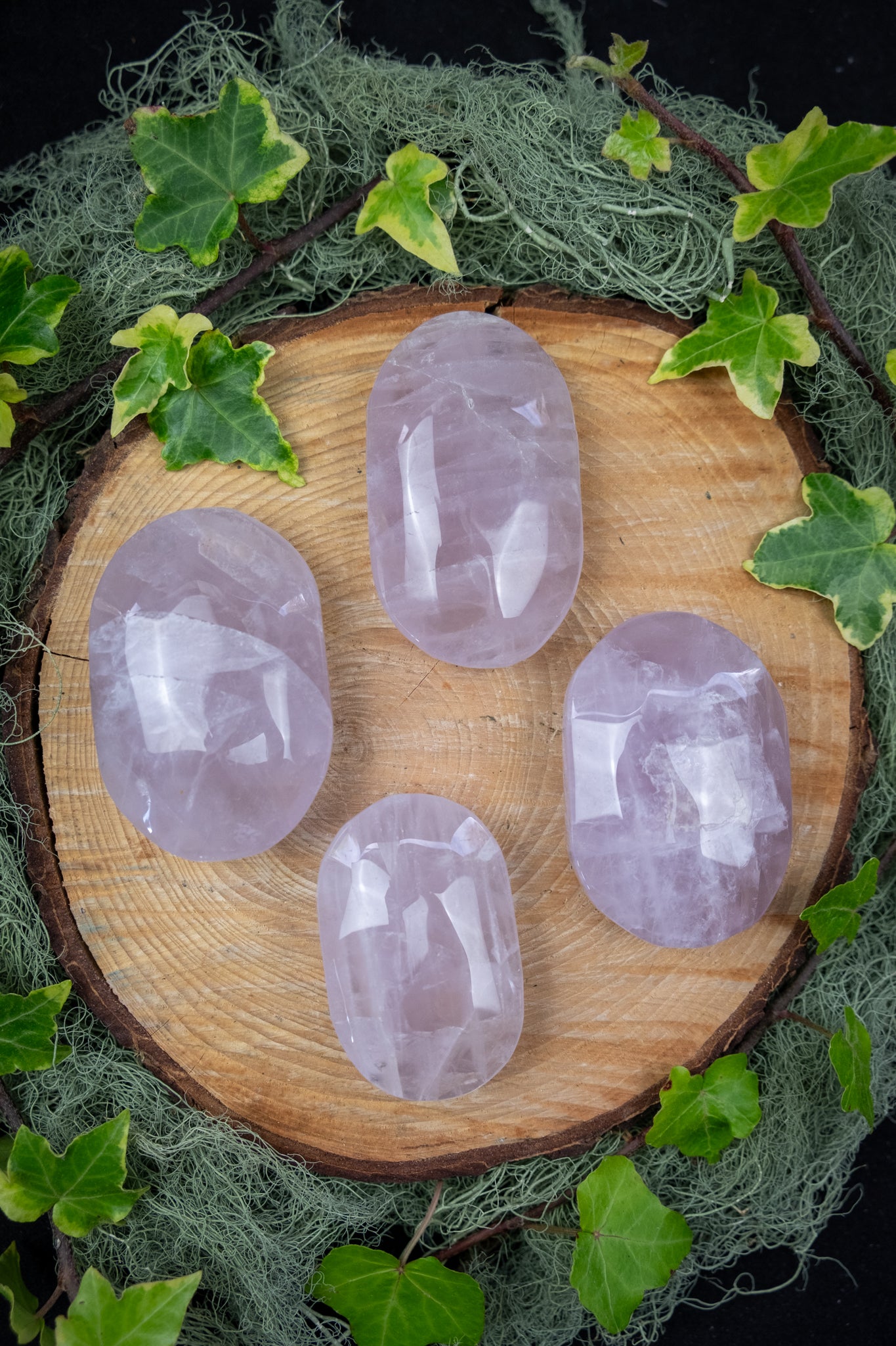 Rose Quartz Palm Stone Crystal Gem, High Grade Lilac Rose Quartz for Heart Healing and Emotional Balance