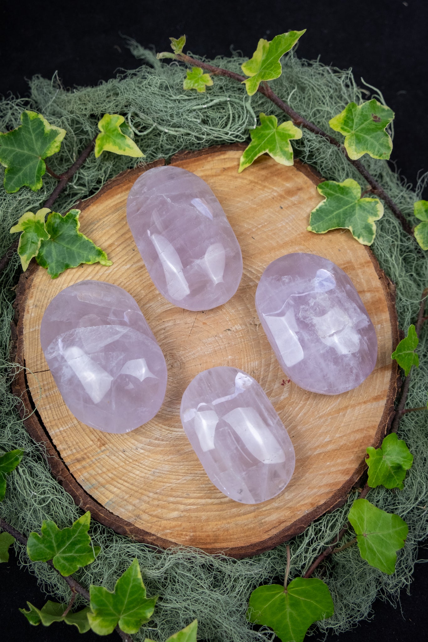 Rose Quartz Palm Stone Crystal Gem, High Grade Lilac Rose Quartz for Heart Healing and Emotional Balance