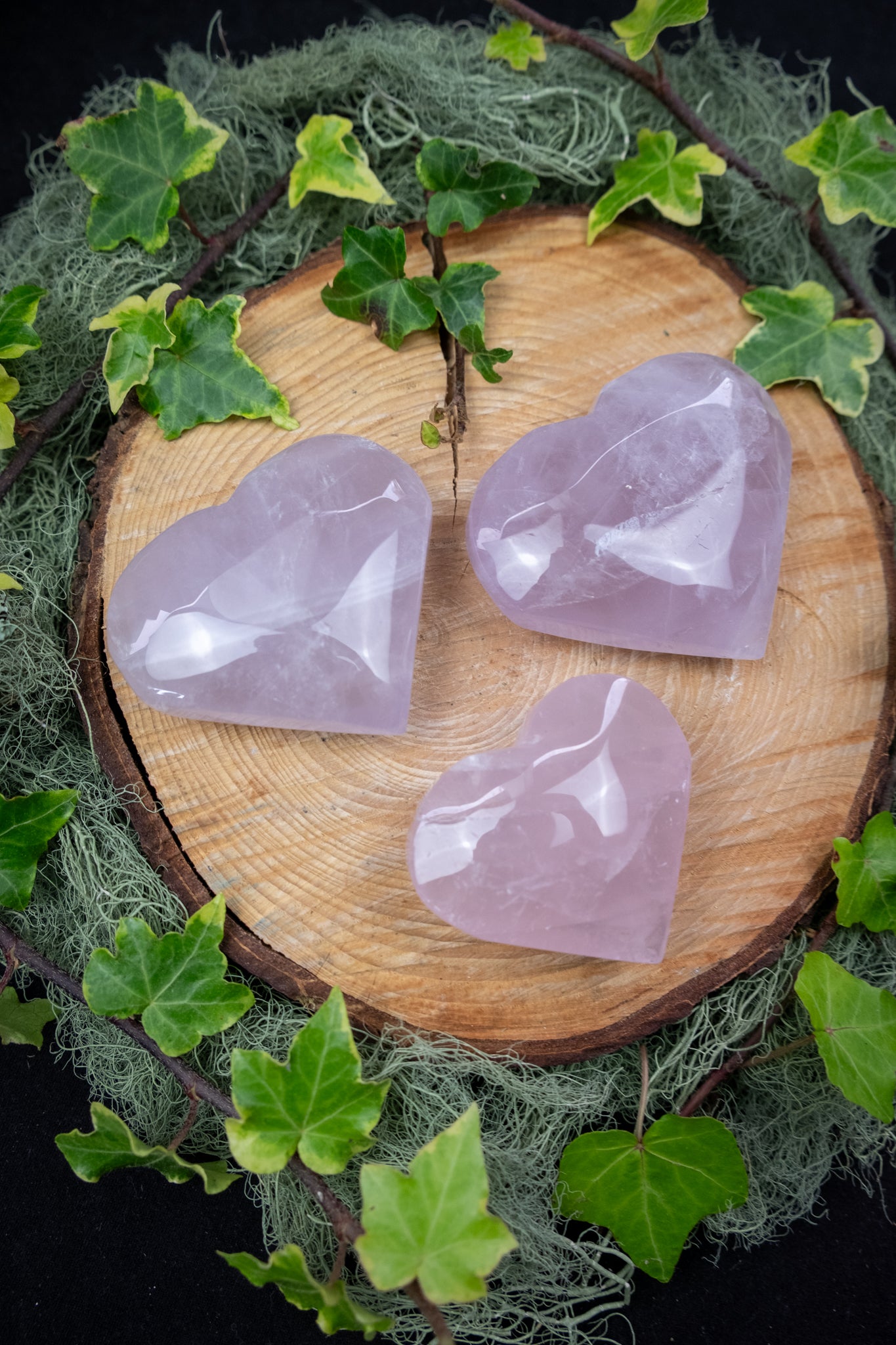 Rose Quartz Heart Crystal Gem, High Grade Lilac Rose Quartz Stone for Love Healing and Calm Energy