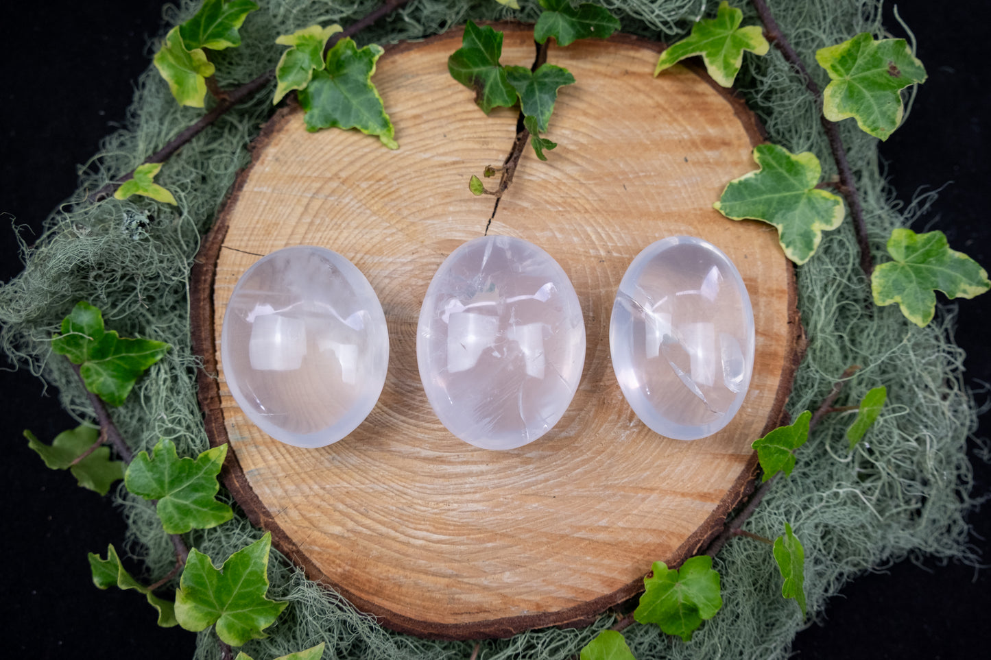 High Grade Girasol Quartz Palm Stone, Ethically Sourced Crystal Gem for Clarity Healing Calm Energy