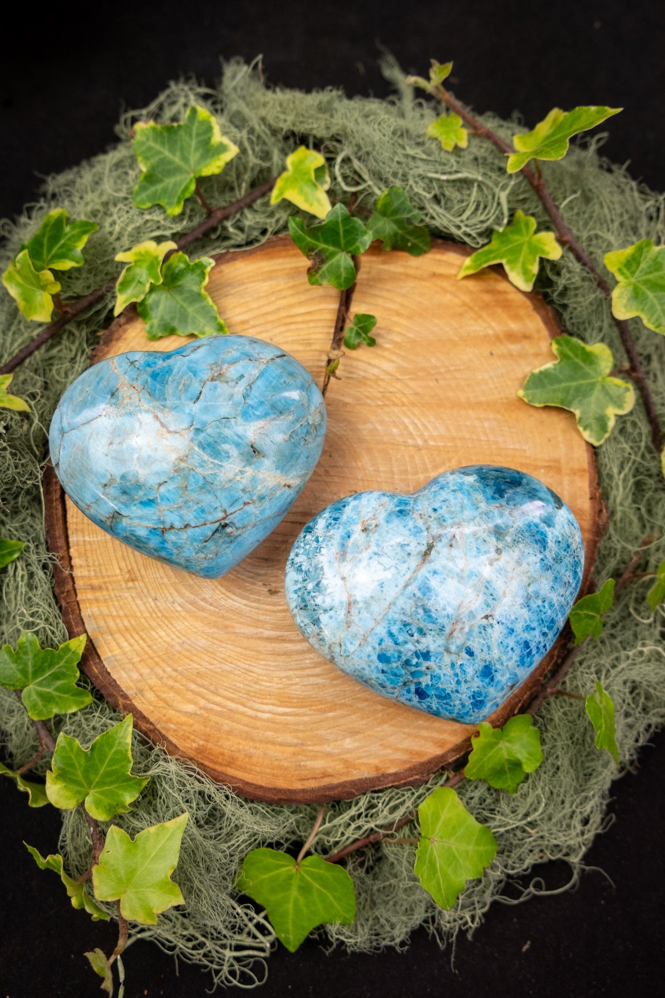 Apatite Heart Crystal, High Grade Blue Gemstone Heart, Intuitively Chosen Healing Stone for Clarity Manifestation Calm