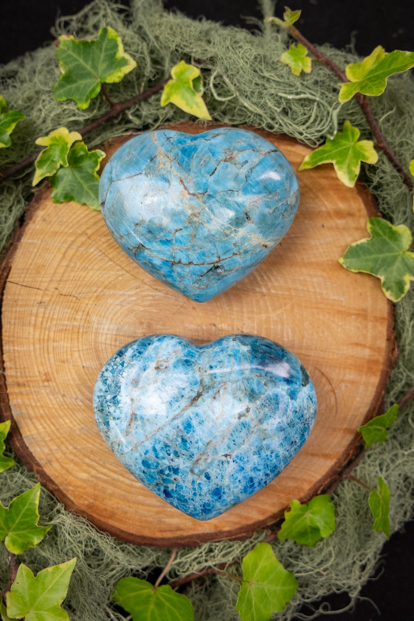 Apatite Heart Crystal, High Grade Blue Gemstone Heart, Intuitively Chosen Healing Stone for Clarity Manifestation Calm