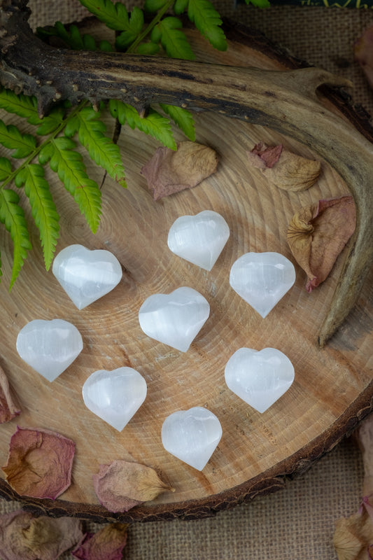 Selenite crystal heart (small) pocket treasure crystal.