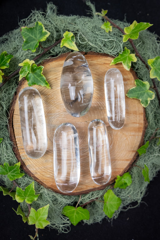 Clear Quartz Water Pebble Crystal Stone from Madagascar, Rare River Rolled Gem for Clarity Healing Purification Energy Work