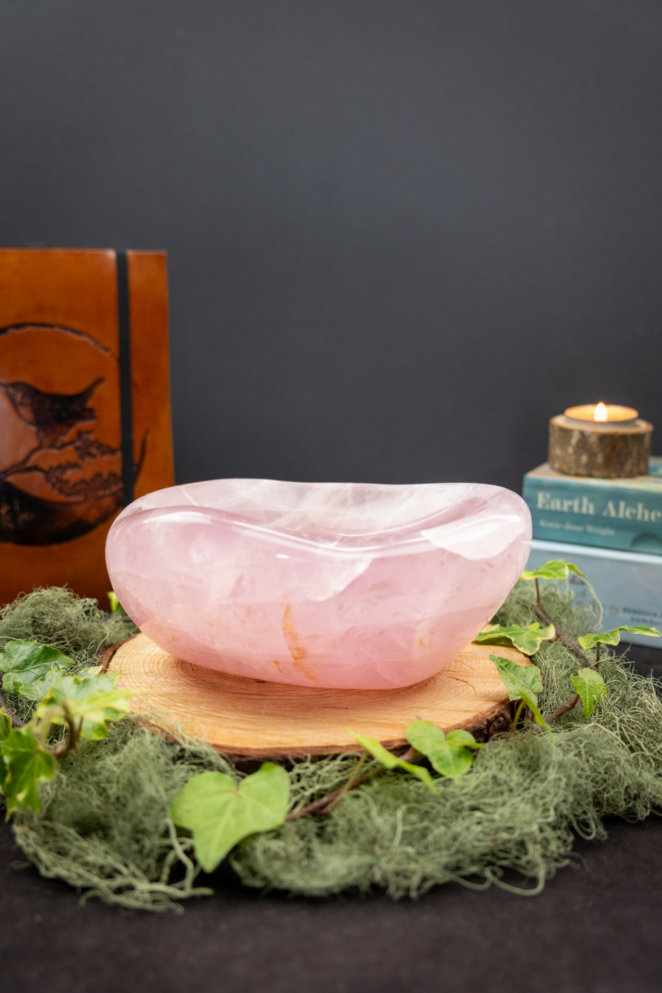 Rose Quartz Bowl, Large Chunky Rose Quartz Gemstone Bowl for Love, Healing and Heart Energy