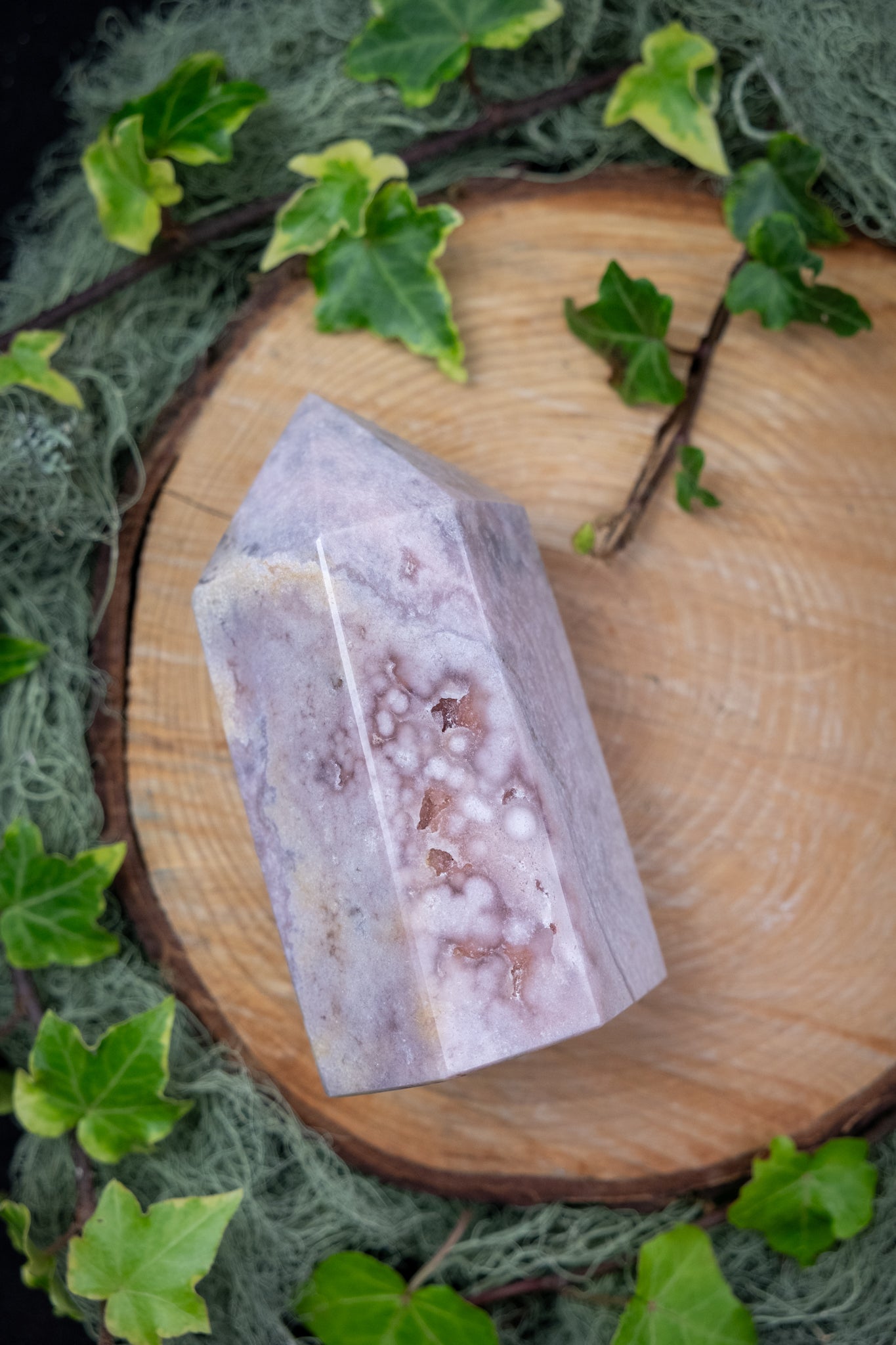 Pink Amethyst Tower, Drusy Crystal Point, Heart Healing Stone for Emotional Balance, Ethically Sourced from Brazil