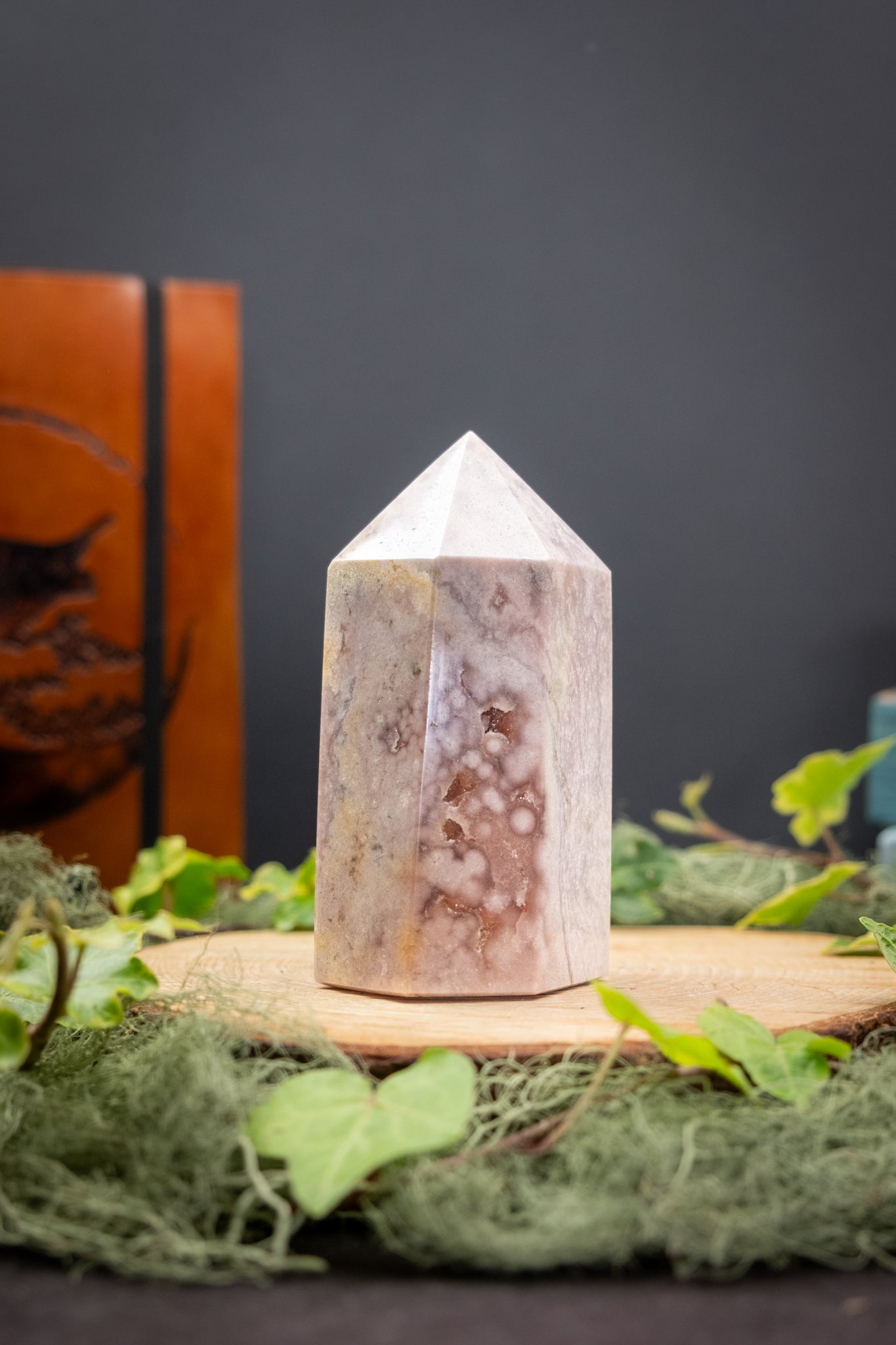 Pink Amethyst Tower, Drusy Crystal Point, Heart Healing Stone for Emotional Balance, Ethically Sourced from Brazil