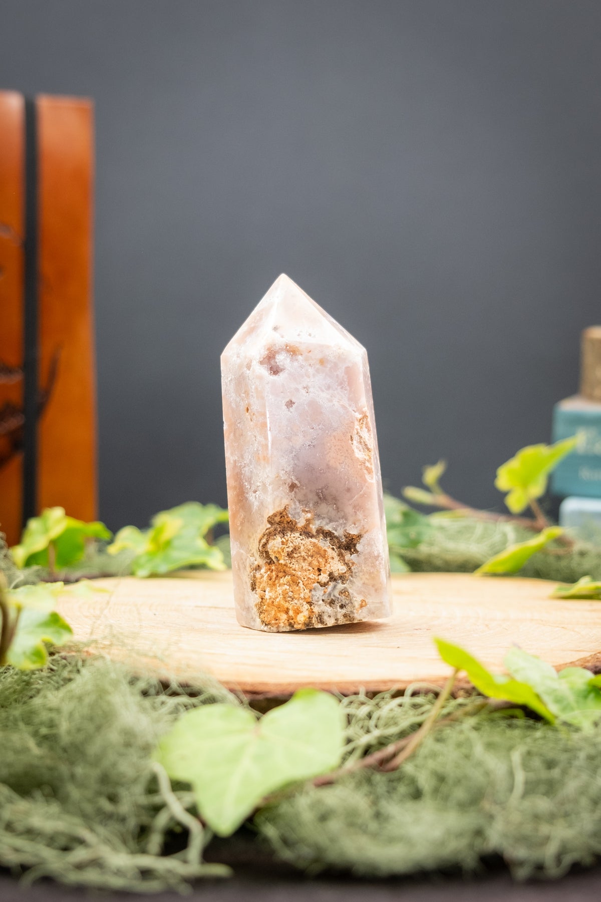 Pink Amethyst Point with Drusy Pockets