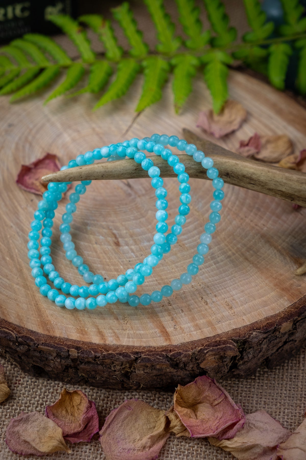 Amazonite crystal bracelet, Throat chakra crystal