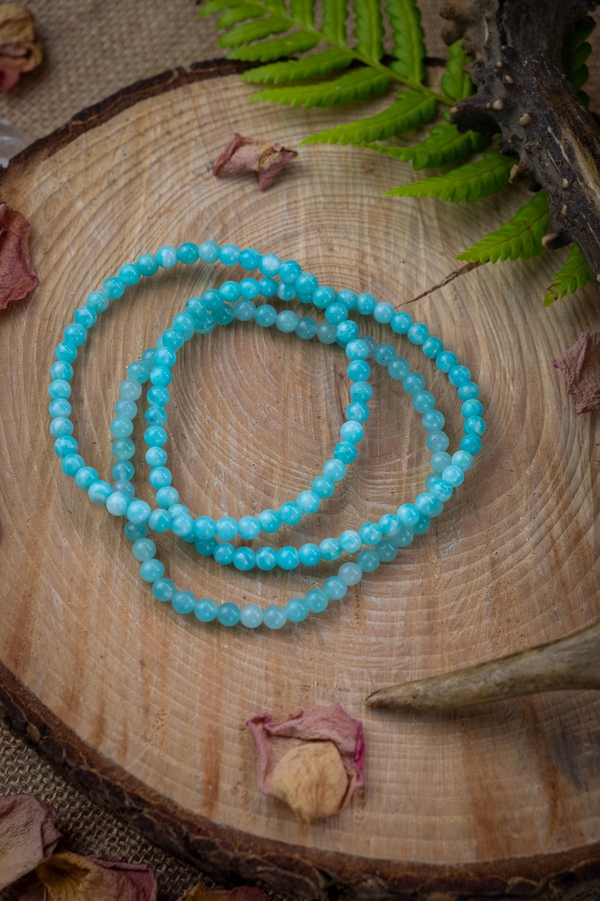 Amazonite crystal bracelet, Throat chakra crystal