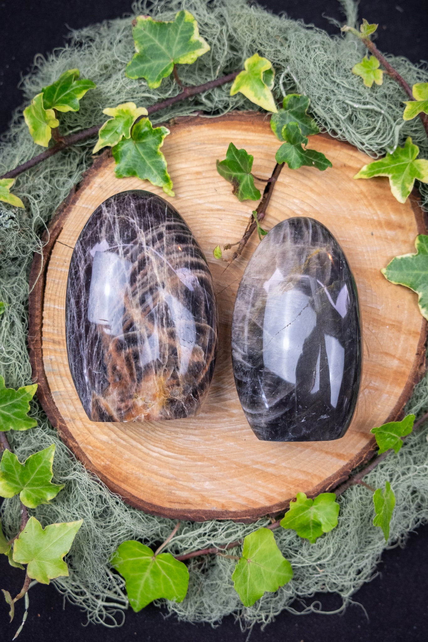 Black Moonstone Freeform Crystal Stone for Intuition Emotional Healing Feminine Energy Support Madagascar Gem