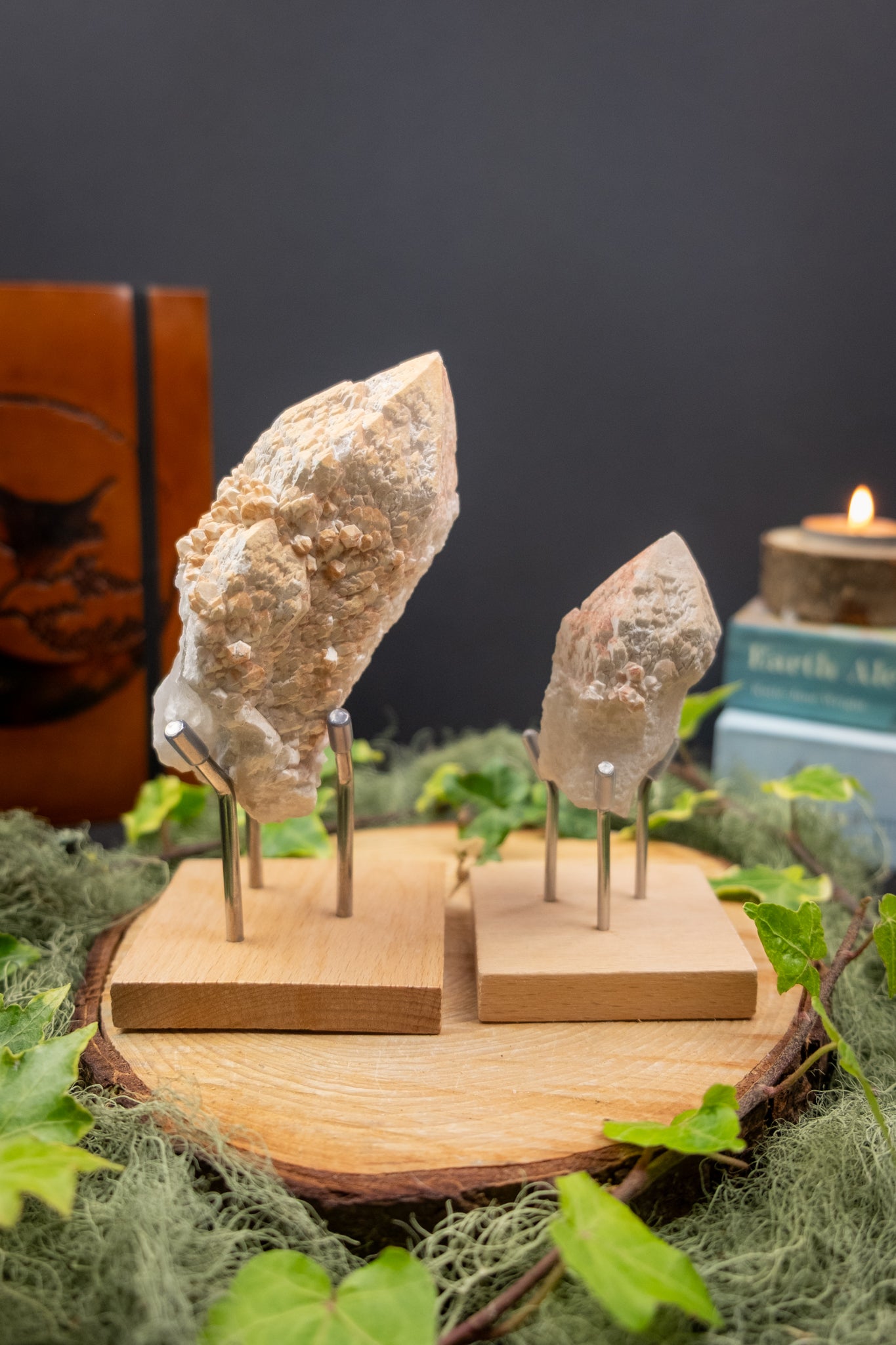 Candle Quartz Crystal Specimen on Stand, High Grade Candle Quartz Stone, Healing Crystal for Light, Clarity, Transformation, Ethical Gem