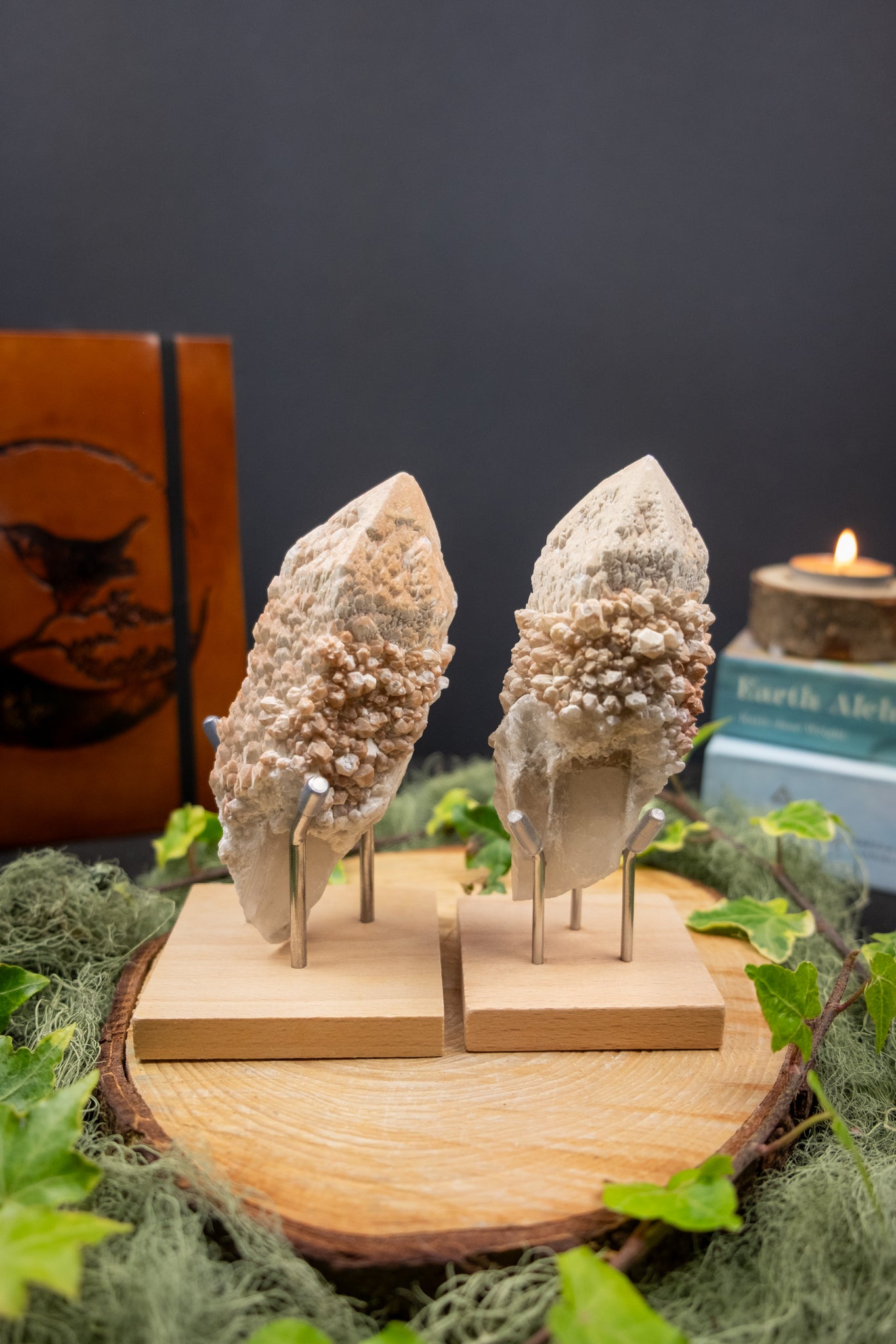 Candle Quartz Crystal Specimen on Stand, High Grade Candle Quartz Stone, Healing Crystal for Light, Clarity, Transformation, Ethical Gem